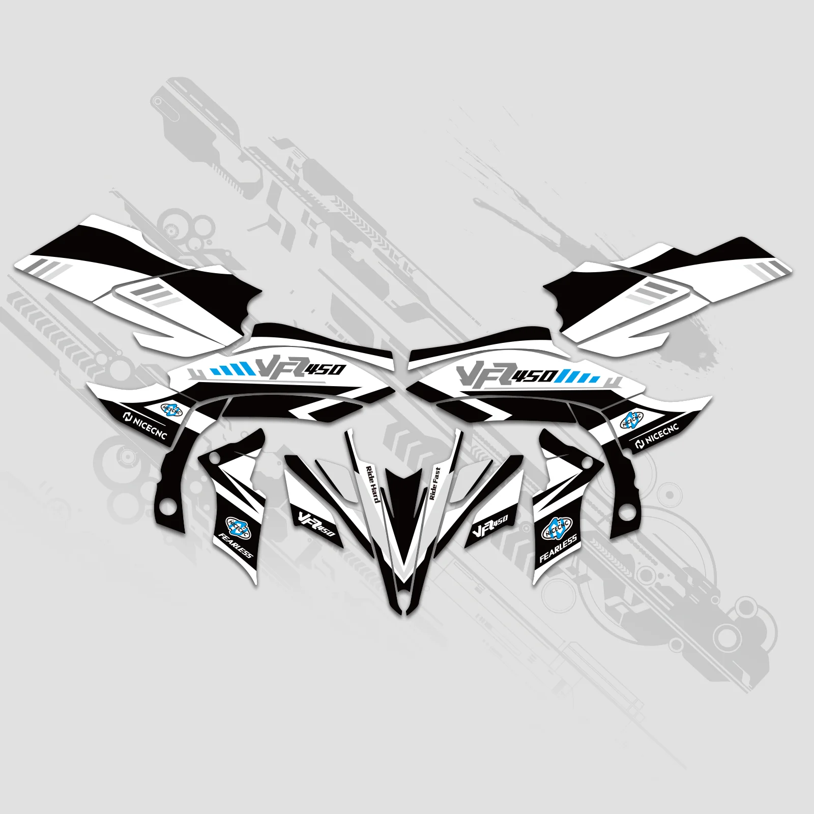 ATV Full Graphics Decals Stickers Kit For YAMAHA YFZ450R YFZ450X 2009-2013 - Image 9