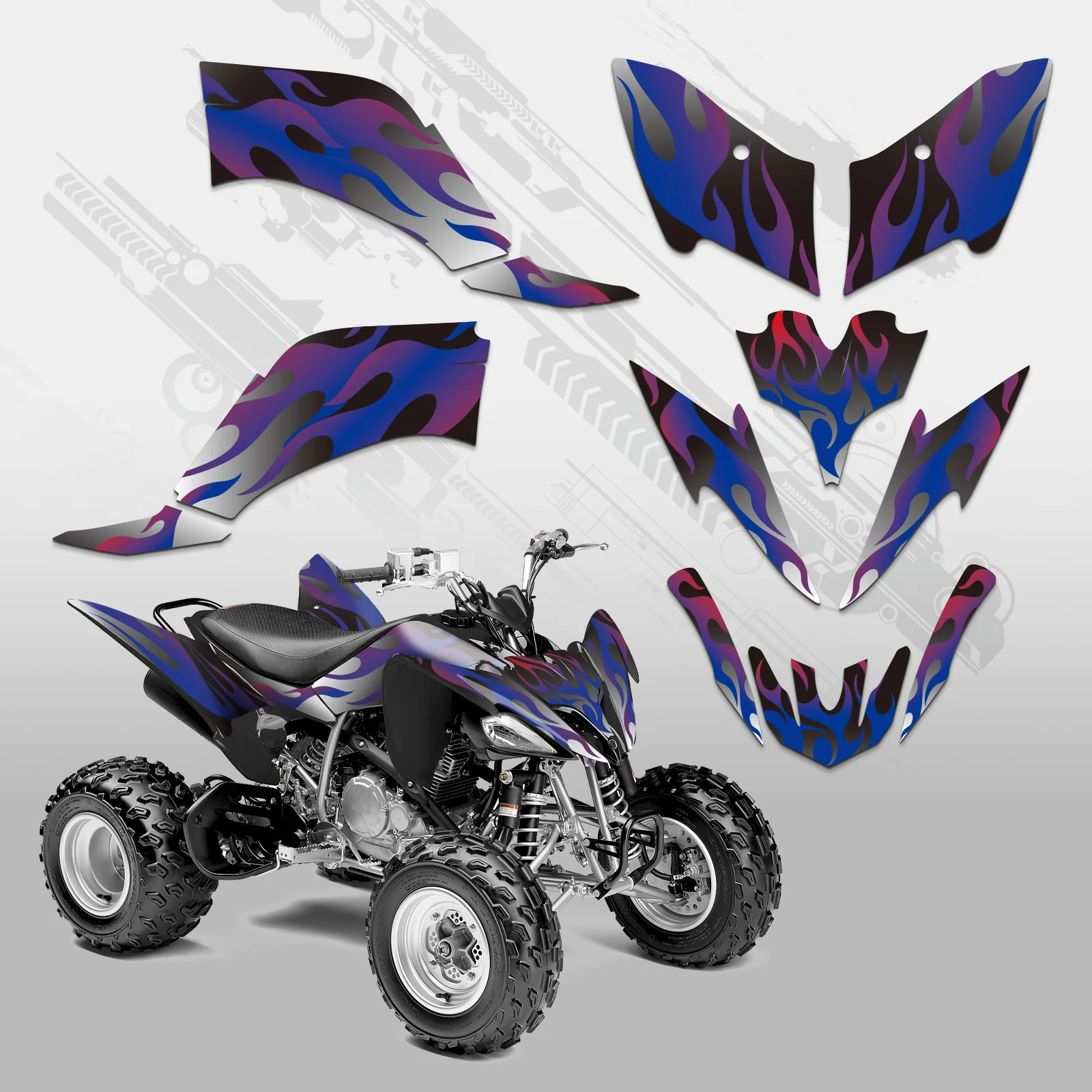 ATV Full Graphics Decals Stickers Set For YAMAHA Raptor 250 2008-Present - Image 2