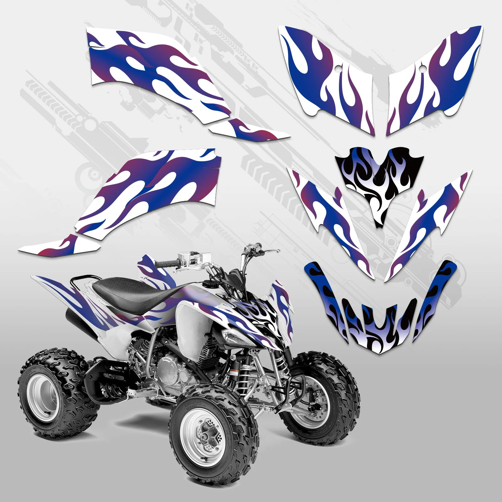 ATV Full Graphics Decals Stickers Set For YAMAHA Raptor 250 2008-Present - Image 3