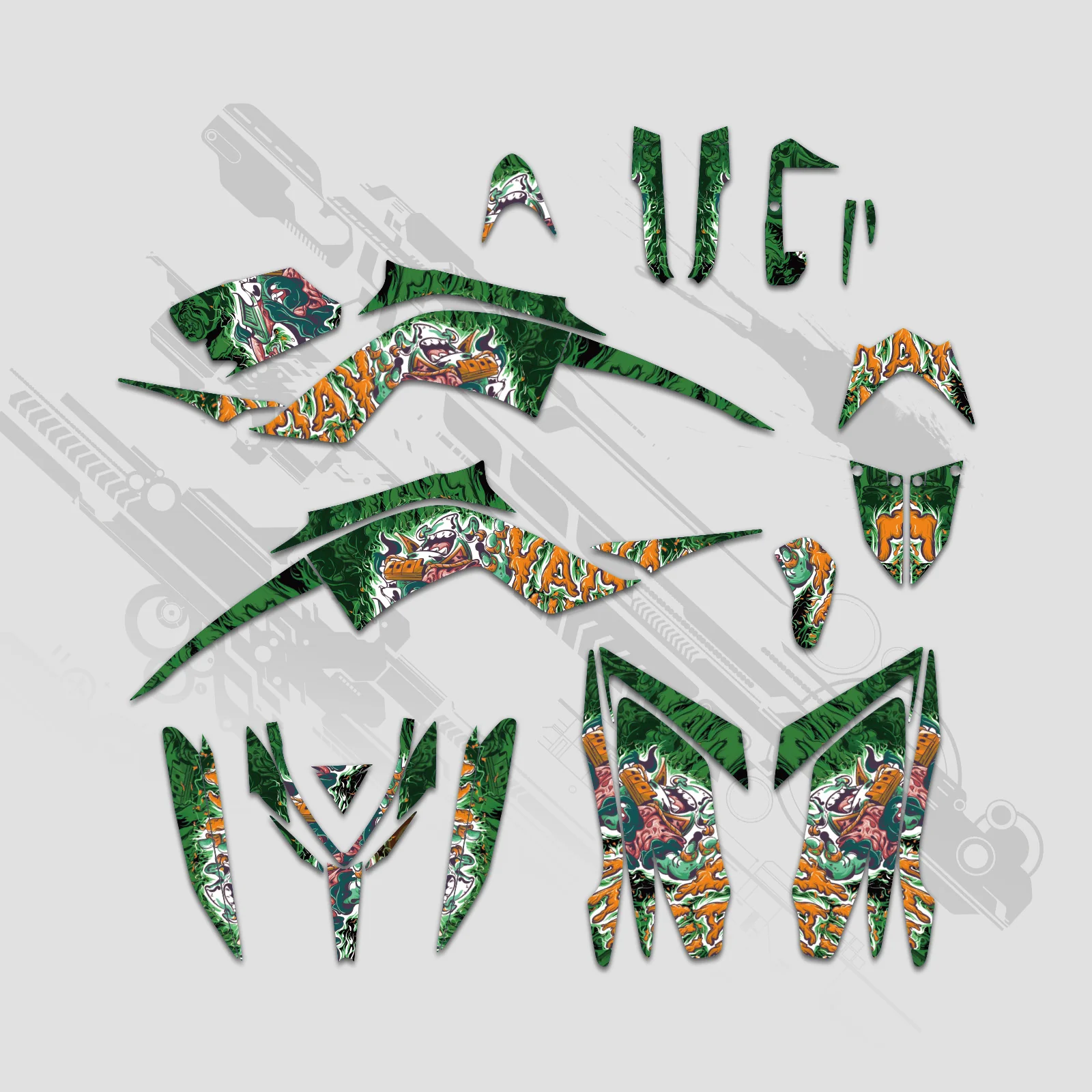 ATV Full Graphics Decals Stickers Set For Yamaha RAPTOR 700 2013-2023 - Image 2