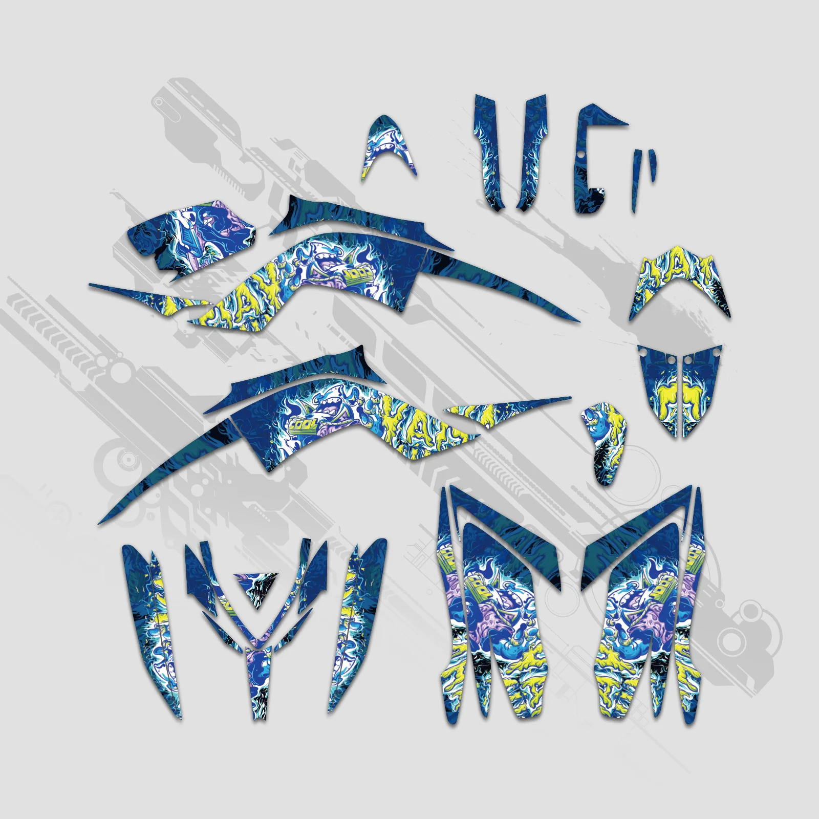 ATV Full Graphics Decals Stickers Set For Yamaha RAPTOR 700 2013-2023 - Image 3