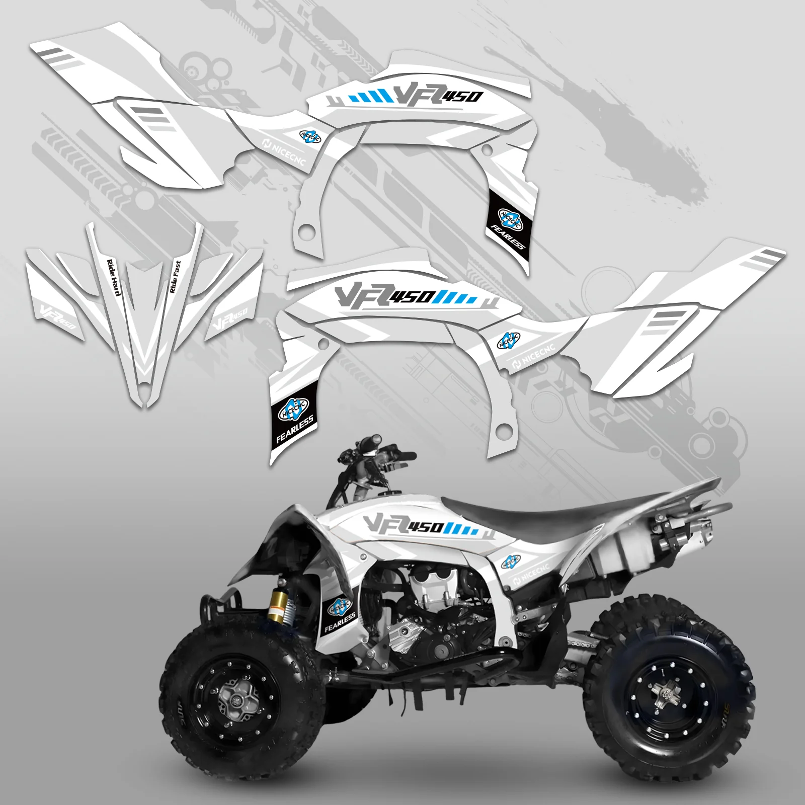 ATV Full Graphics Decals Stickers Set For YAMAHA YFZ450R YFZ450X 2009-2013 - Image 2