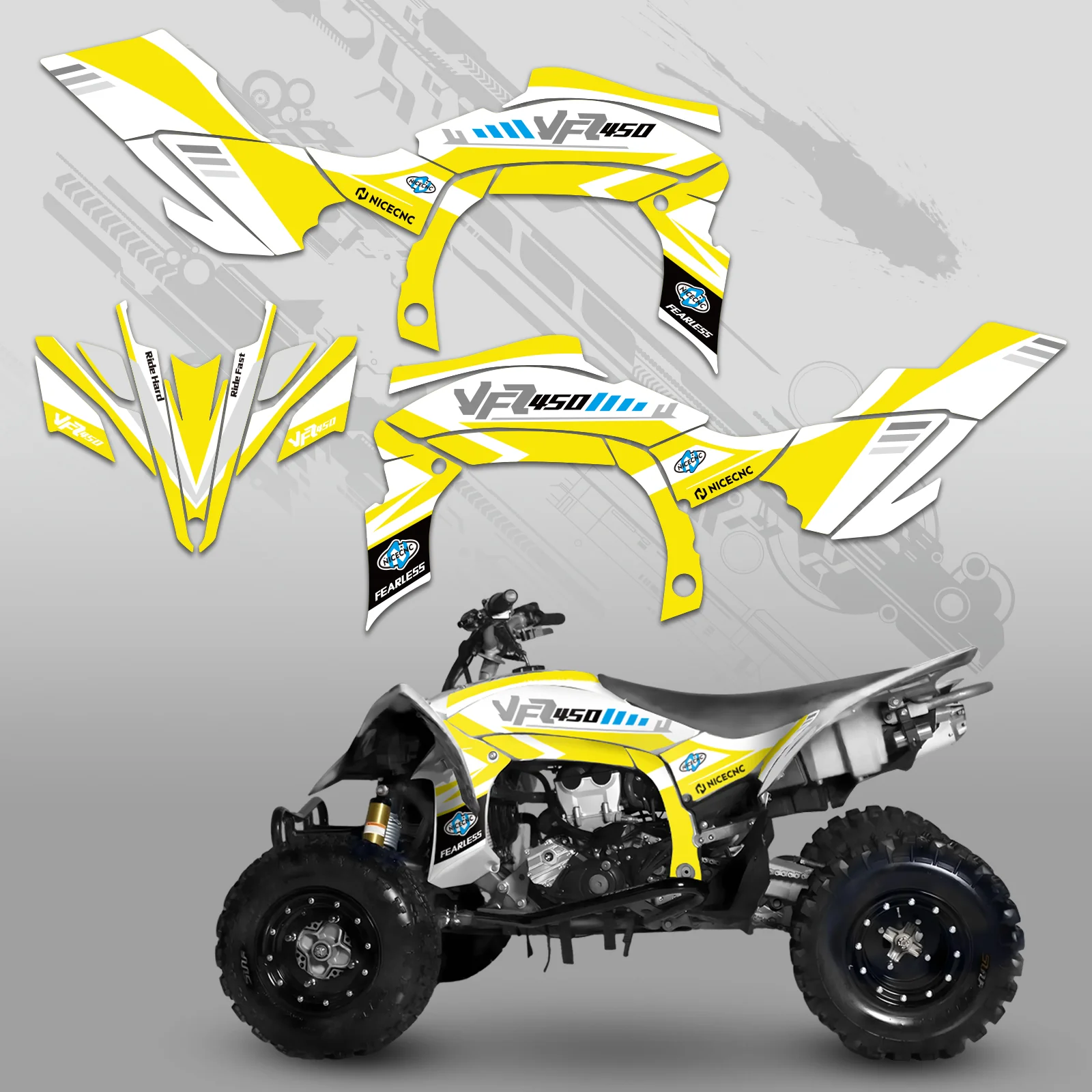 ATV Full Graphics Decals Stickers Set For YAMAHA YFZ450R YFZ450X 2009-2013 - Image 3