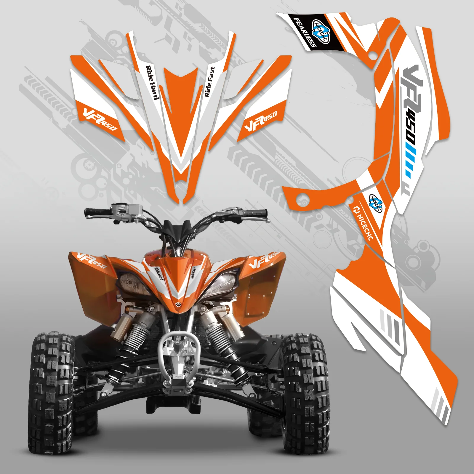 ATV Full Graphics Decals Stickers Set For YAMAHA YFZ450R YFZ450X 2009-2013 - Image 4