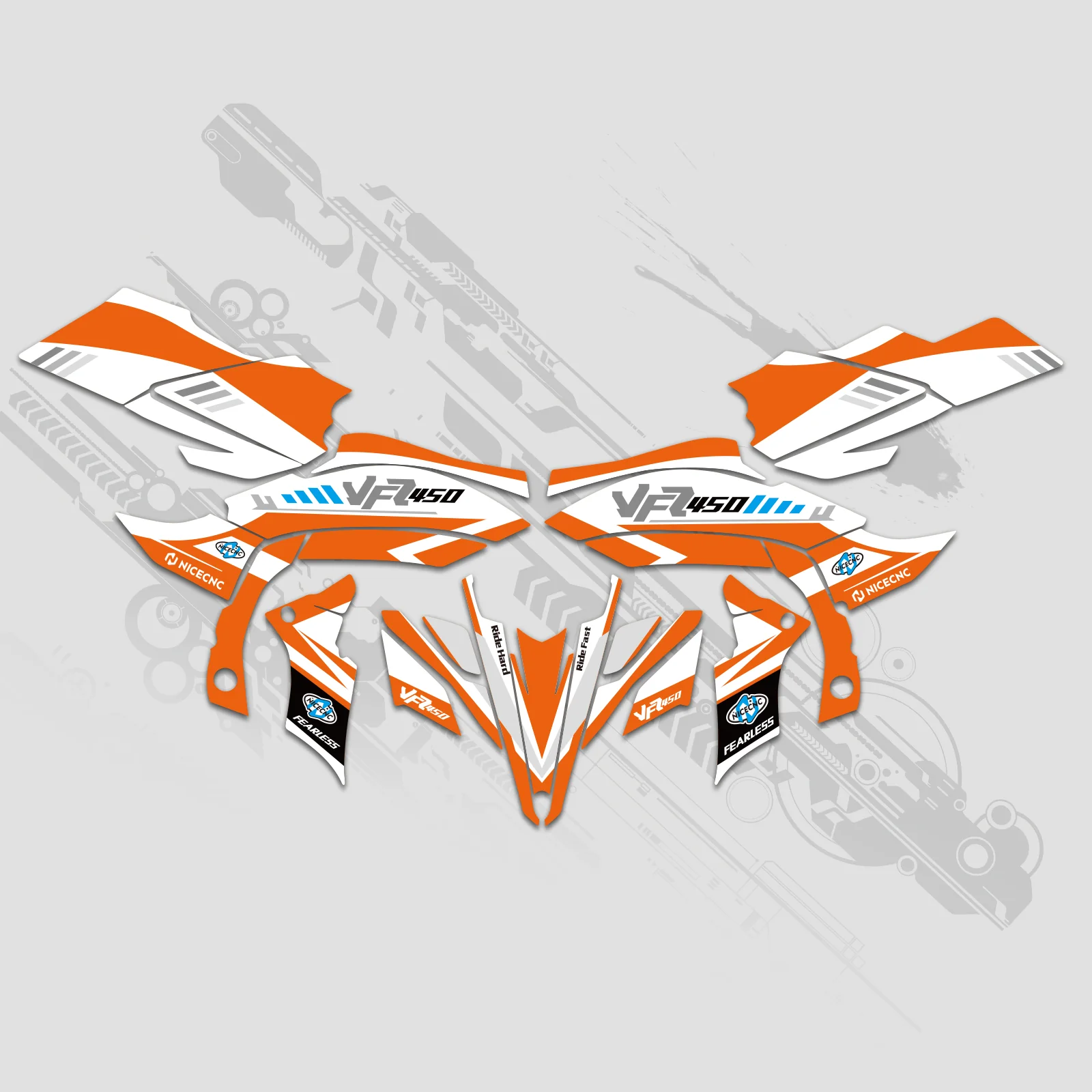 ATV Full Graphics Decals Stickers Set For YAMAHA YFZ450R YFZ450X 2009-2013 - Image 5