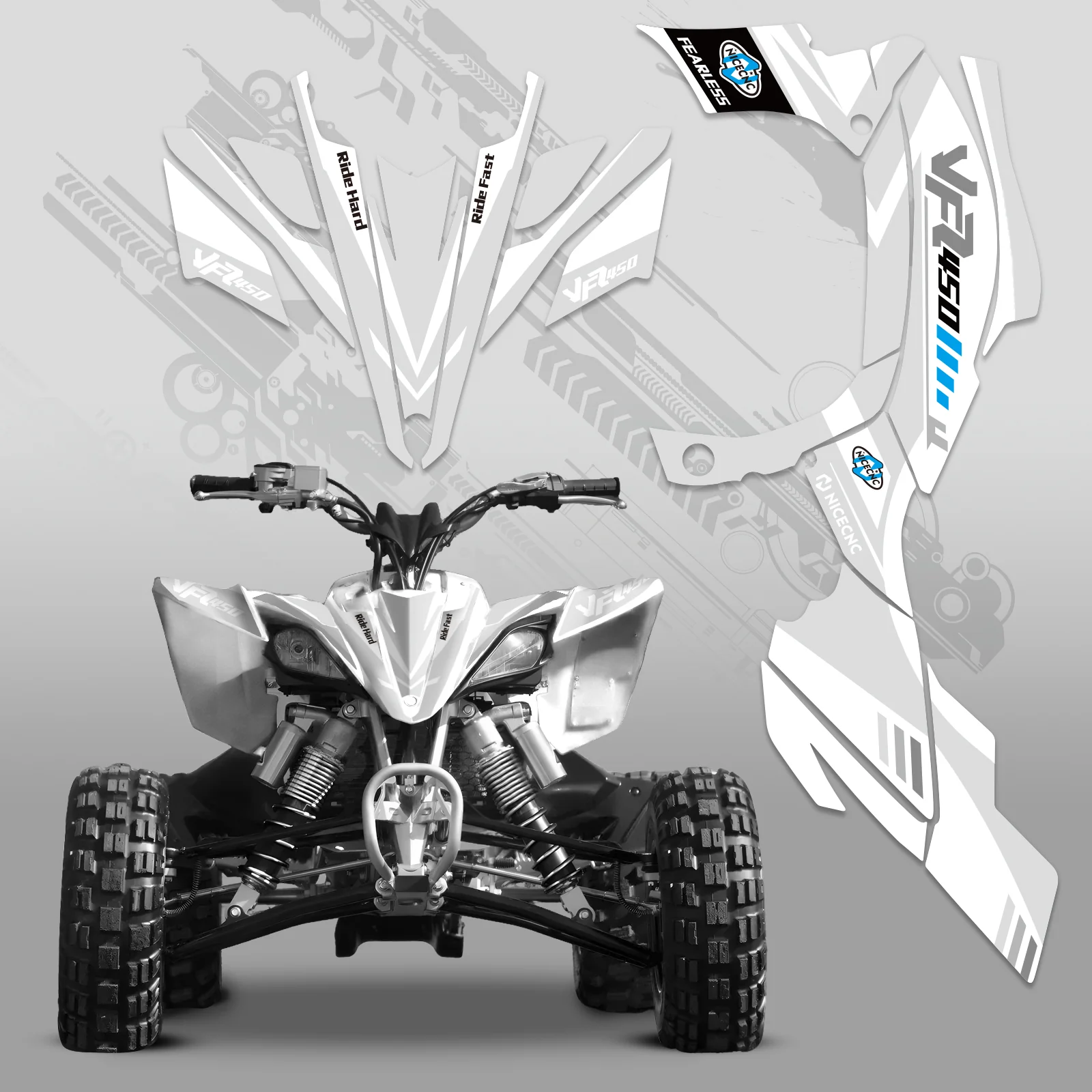 ATV Full Graphics Decals Stickers Set For YAMAHA YFZ450R YFZ450X 2009-2013 - Image 6