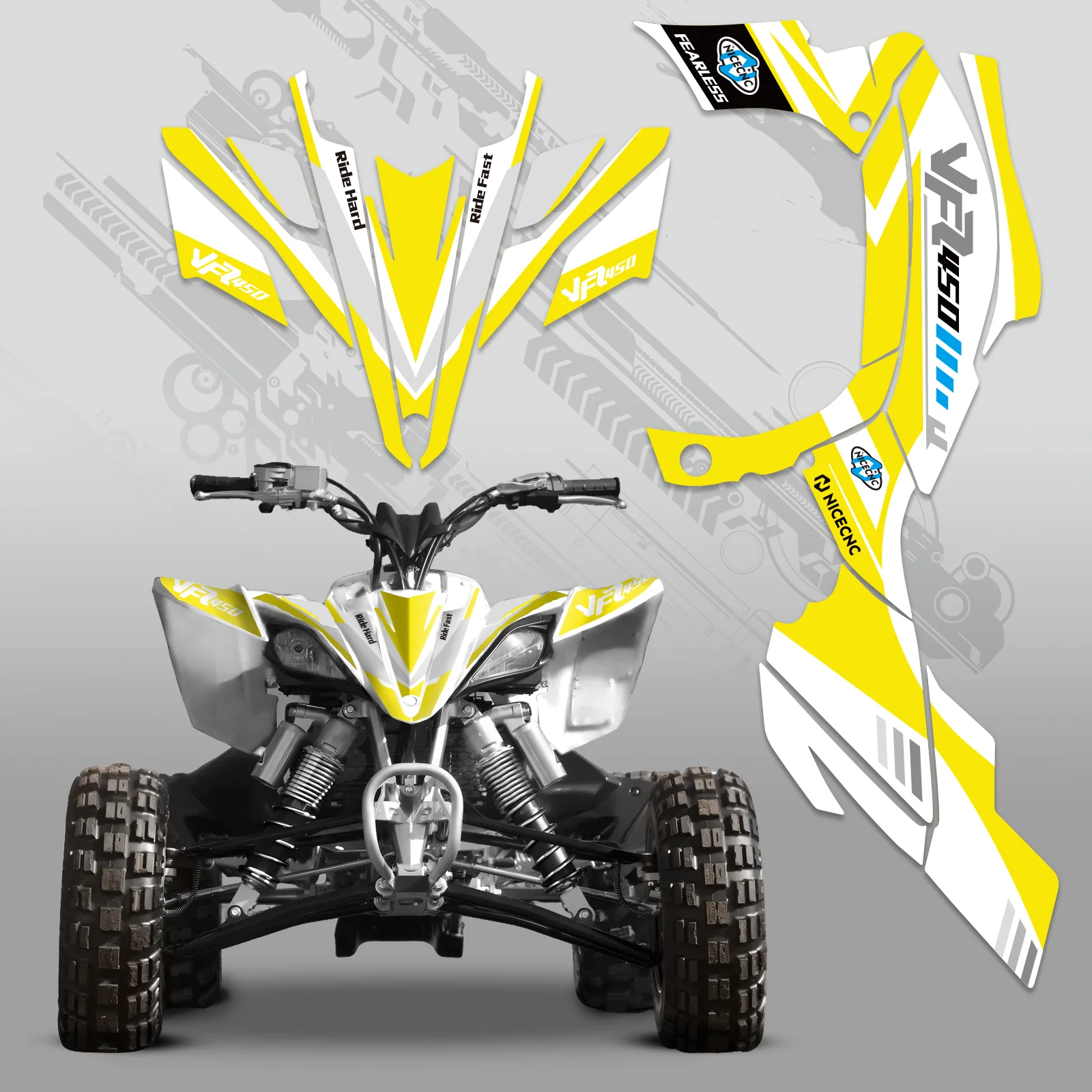ATV Full Graphics Decals Stickers Set For YAMAHA YFZ450R YFZ450X 2009-2013 - Image 8