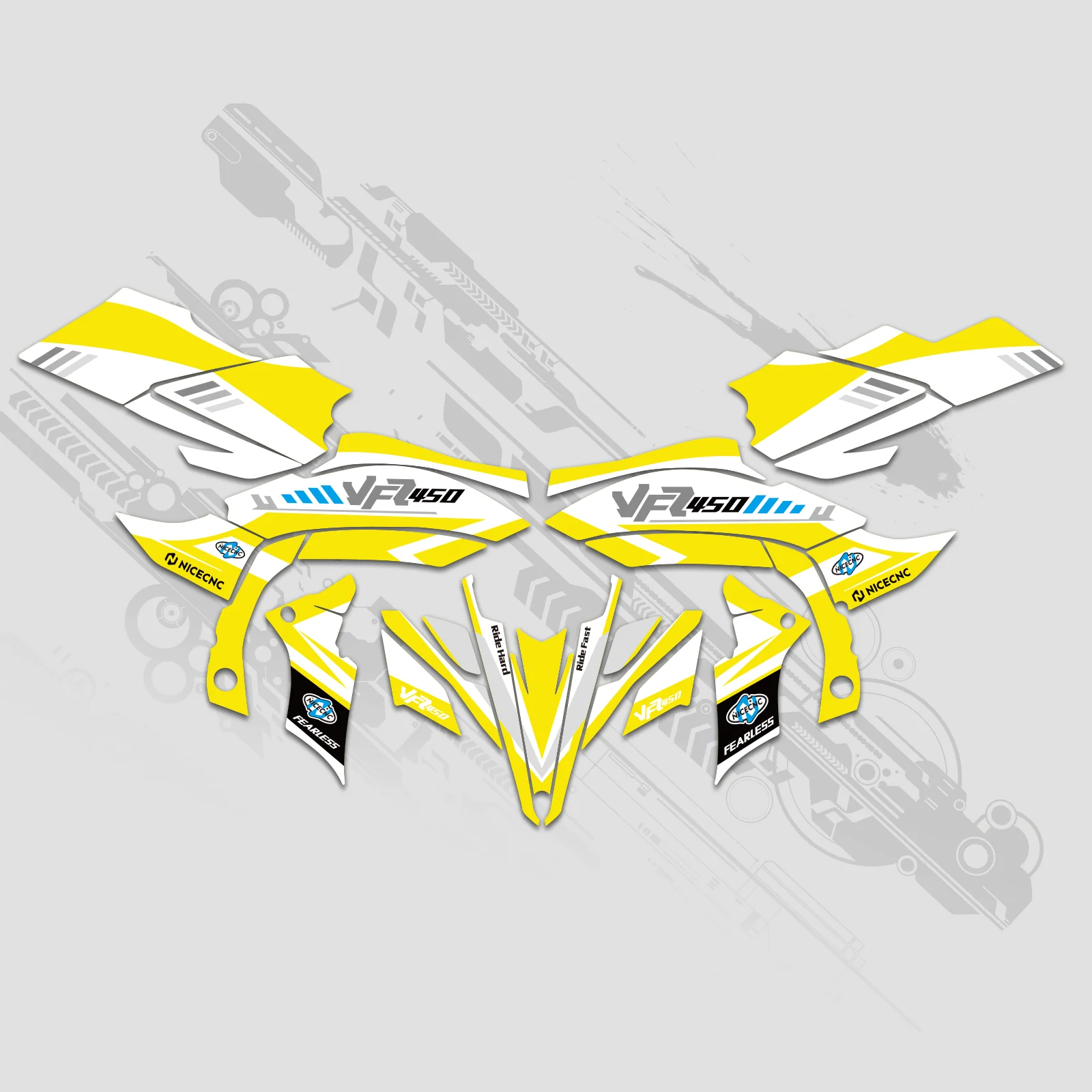 ATV Full Graphics Decals Stickers Set For YAMAHA YFZ450R YFZ450X 2009-2013 - Image 9
