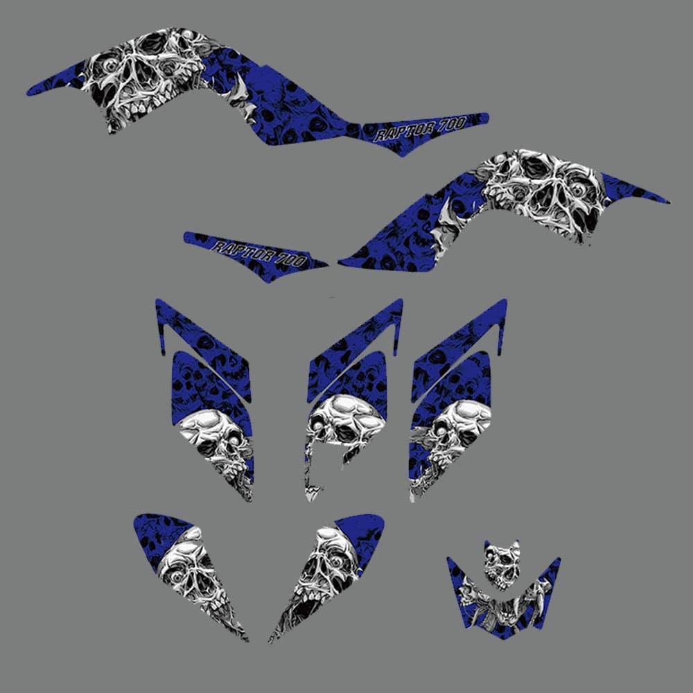 ATV Full Plastics Graphics Background Kits for Raptor 700 06-12 - Image 2