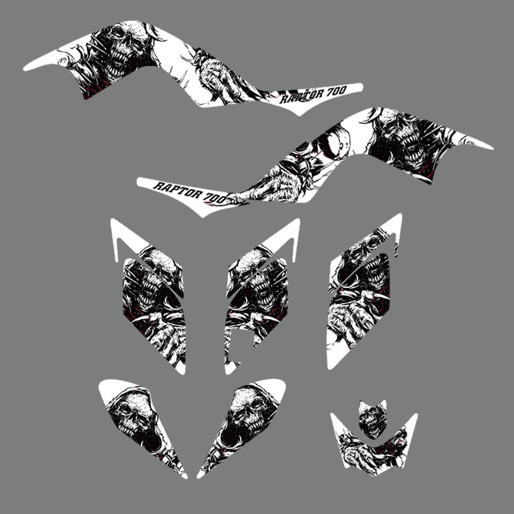 ATV Full Plastics Graphics Background Kits for Raptor 700 06-12 - Image 3