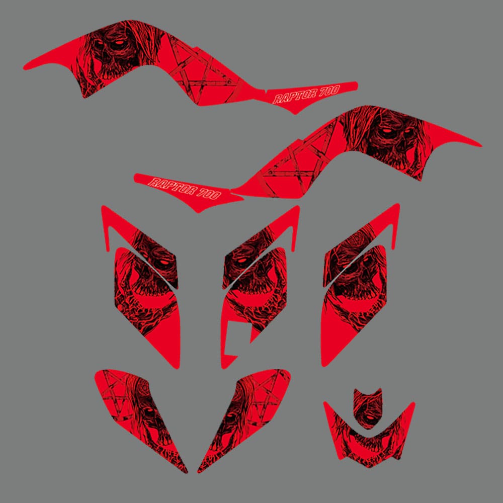 ATV Full Plastics Graphics Background Kits for Raptor 700 06-12 - Image 4
