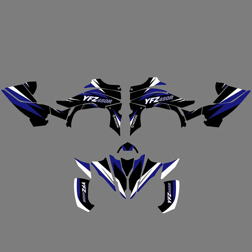 ATV Full Graphics Background Decals Sticker For Yamaha YFZ450R 2014-2022