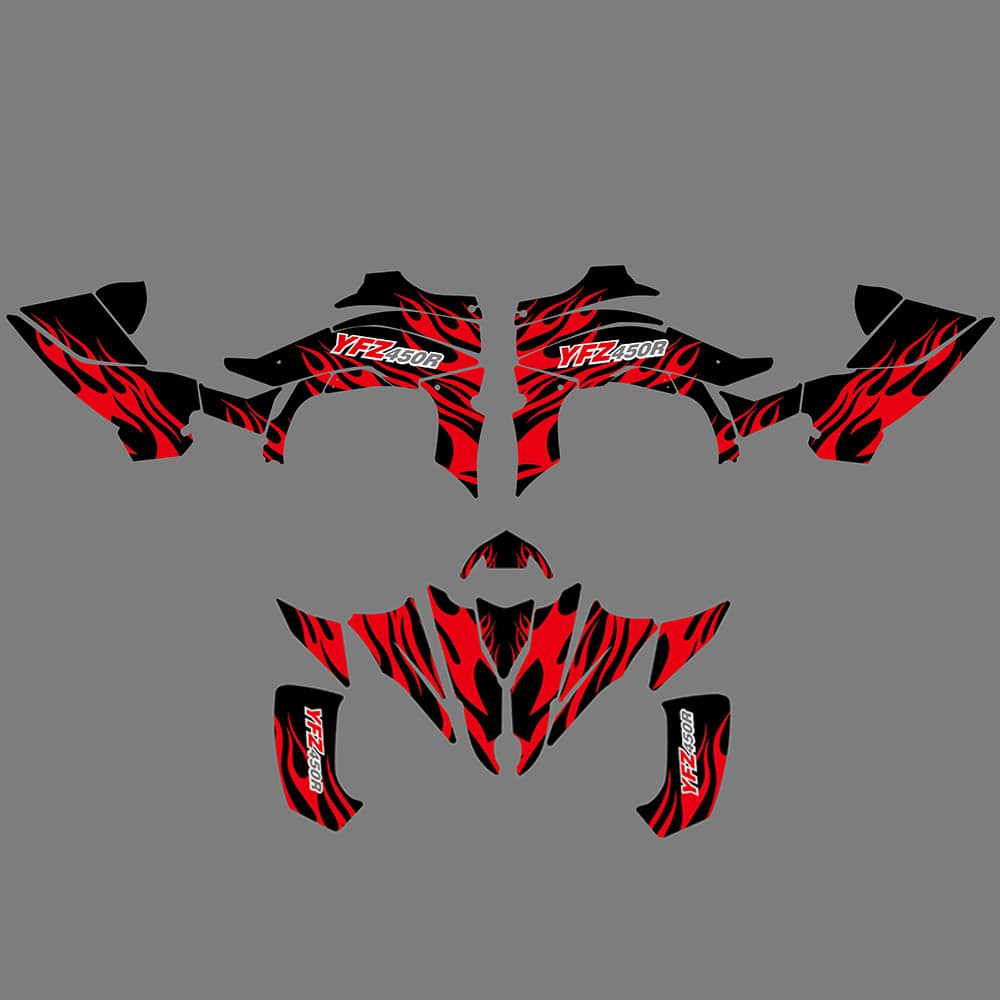 ATV Full Graphics Background Decals Sticker For Yamaha YFZ450R 2014-2022 - Image 2