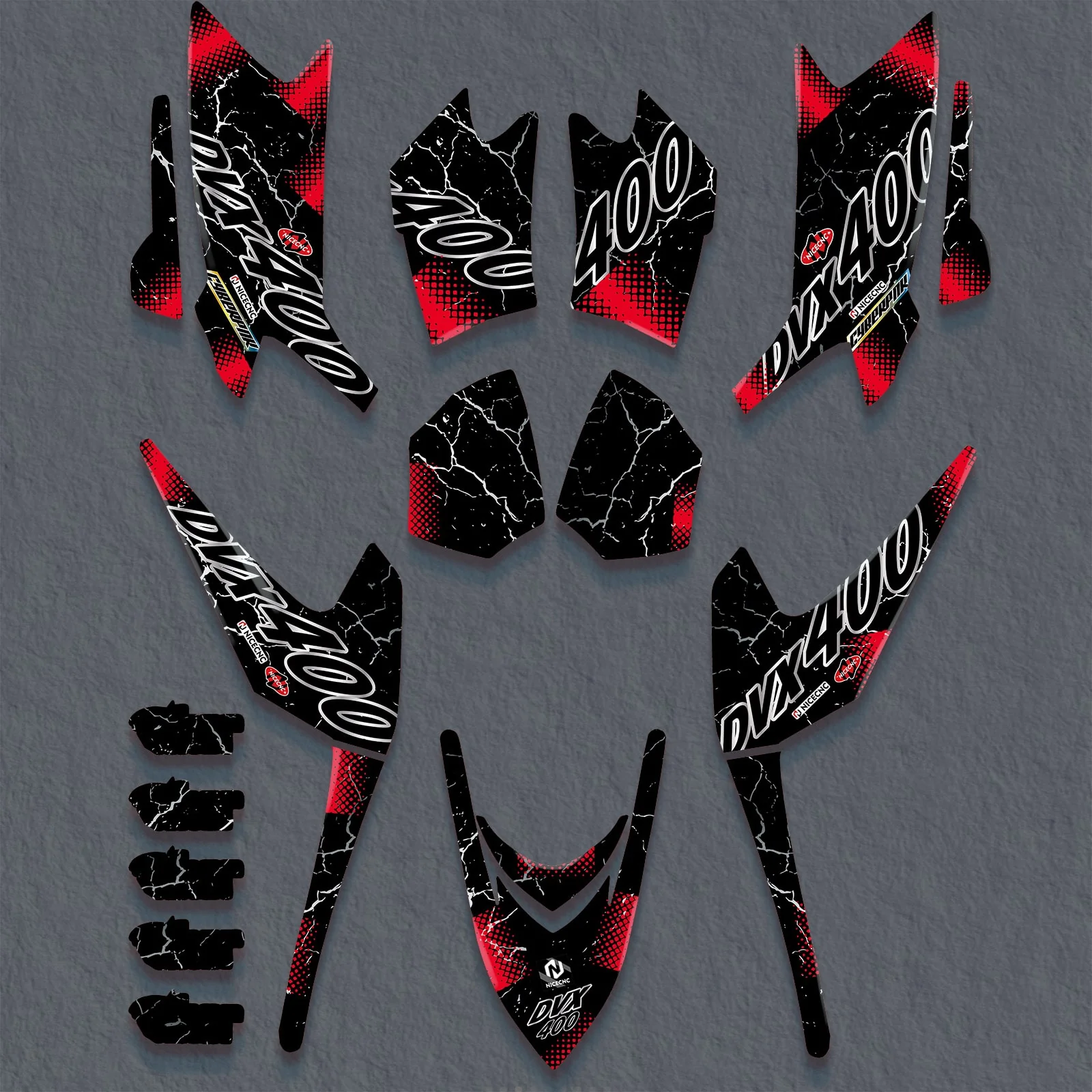 ATV Graphics Backgrounds Decals Kit For Arctic Cat DVX400 2004 2005 2006 2007 2008 - Image 3