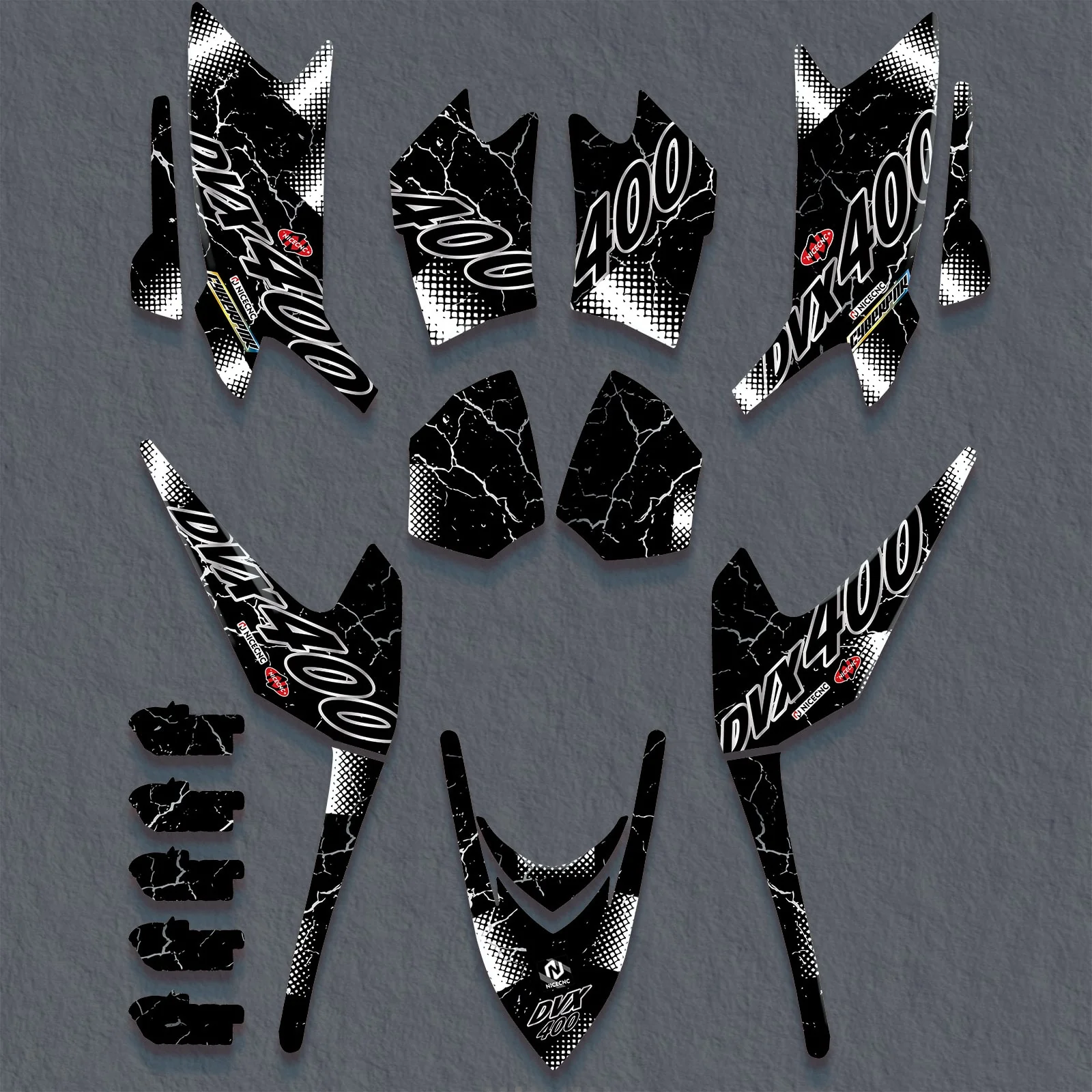 ATV Graphics Backgrounds Decals Kit For Arctic Cat DVX400 2004 2005 2006 2007 2008 - Image 4