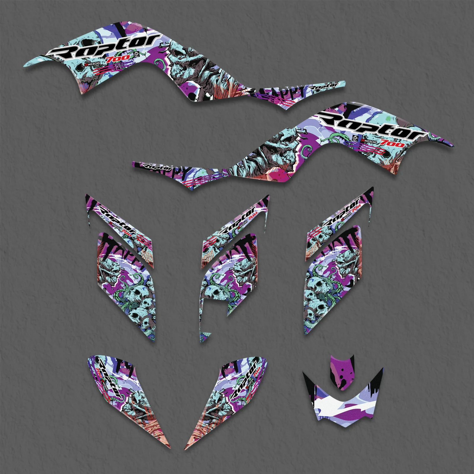 ATV Graphic Decals Stickers Full Kit For Yamaha RAPTOR 700 2006-2012 - Image 3