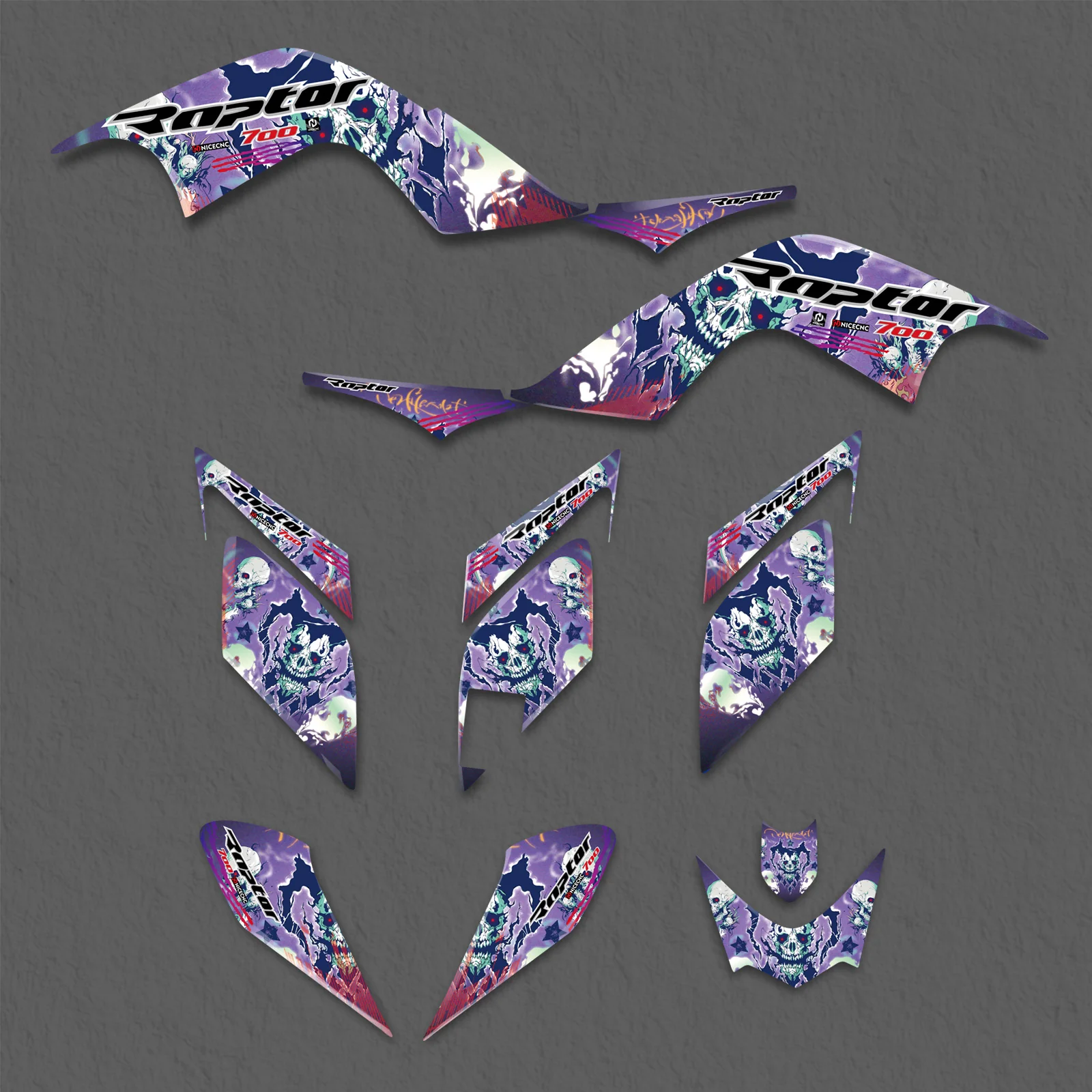 ATV Graphic Decals Stickers Full Kit For Yamaha RAPTOR 700 2006-2012 - Image 5