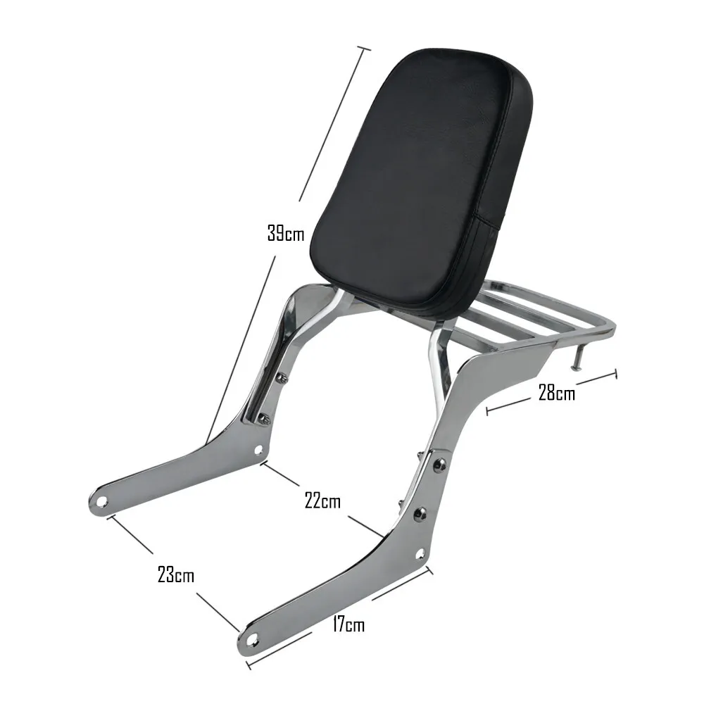 Backrest Sissy Bar with Luggage Rack For Honda Rebel 250 CMX250C 1996-2015 - Image 3