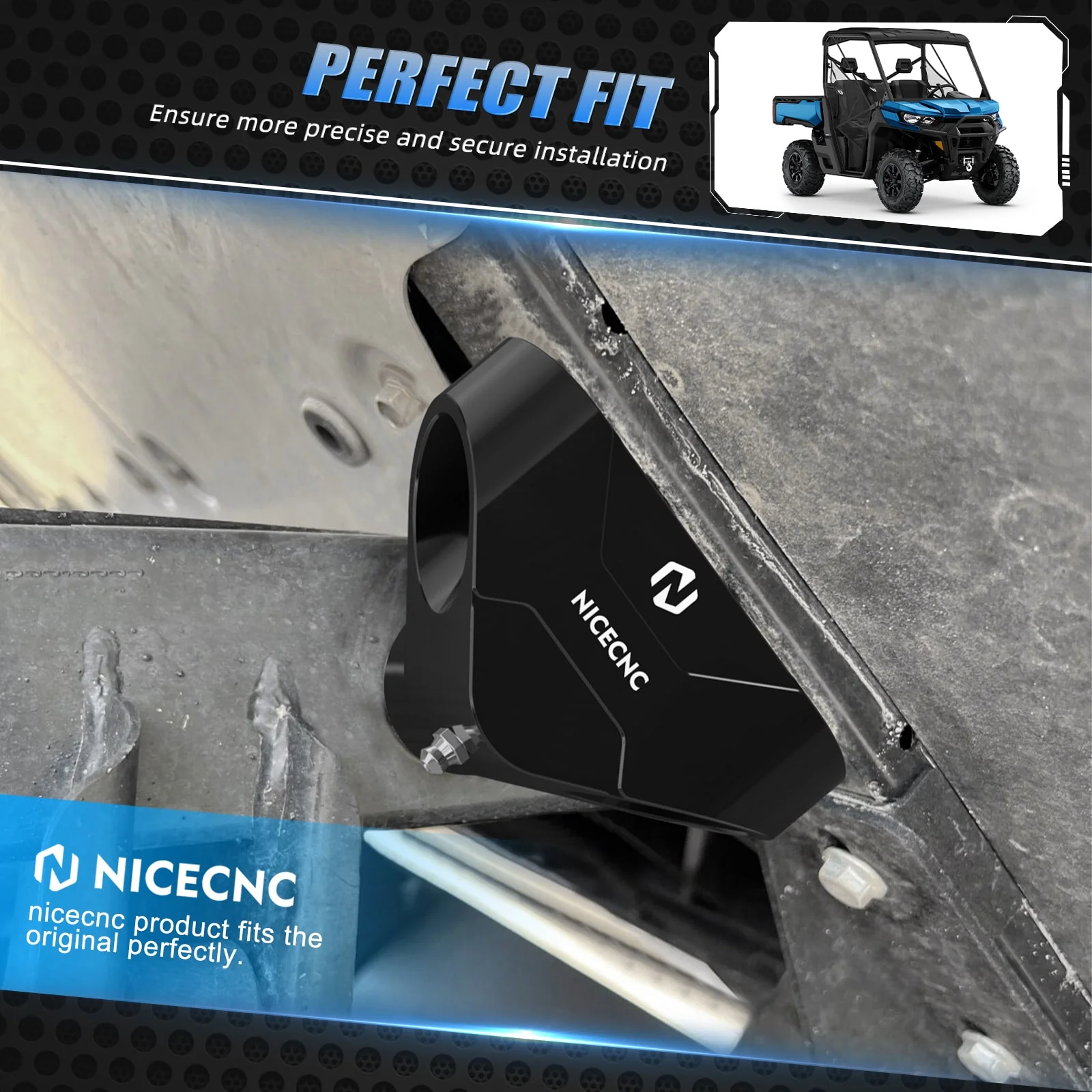 Bed Hinges Set Support Pivot For Can-Am Defender HD10 HD9 HD8 HD7 HD5 Commander - Image 3