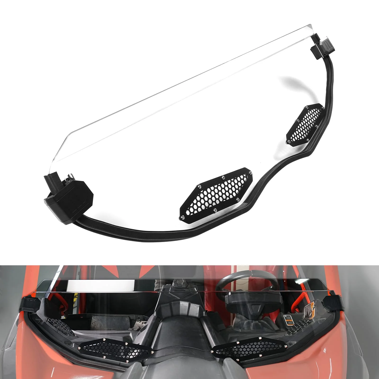 UTV Front Half Clear Windshield Windscreen Window For Can-Am Maverick X3 Turbo