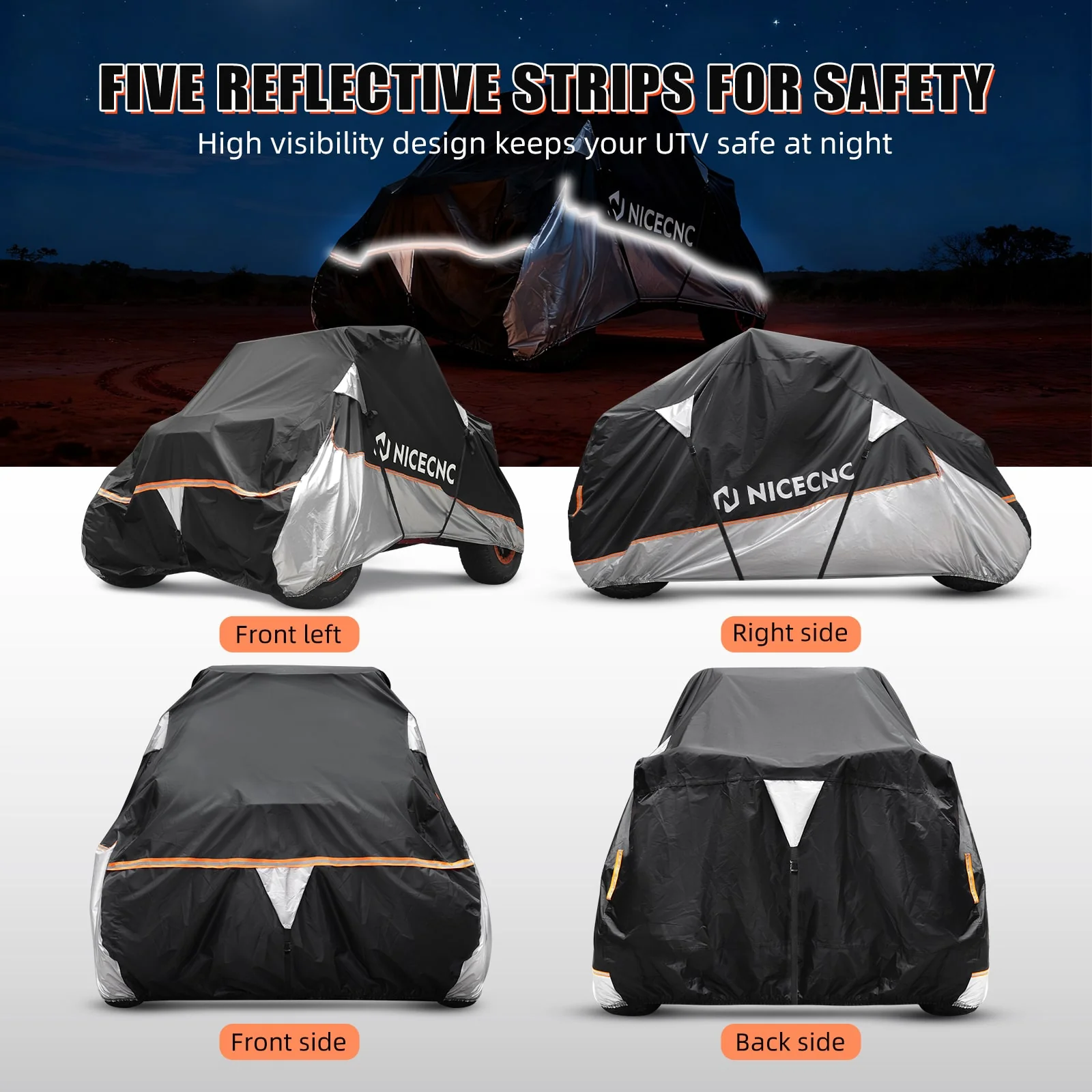 Heavy Duty UTV Cover Dust Cloth w/PU Coating 133"x75"x62" For Can-Am Maverick X3 - Image 8