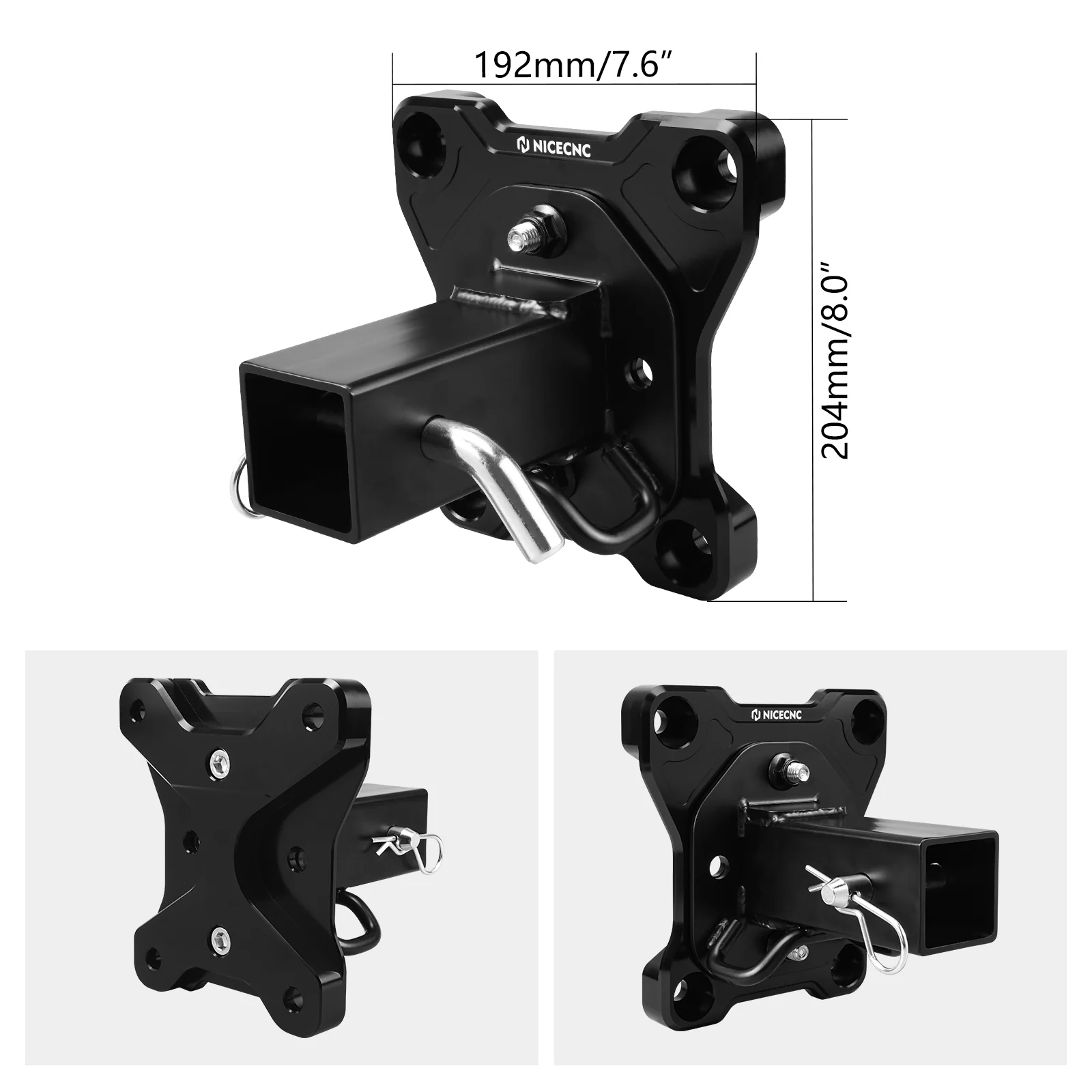 Rear Radius Rod Pull Plate + Hitch Receiver Kit For Can-Am Maverick X3 - Image 8
