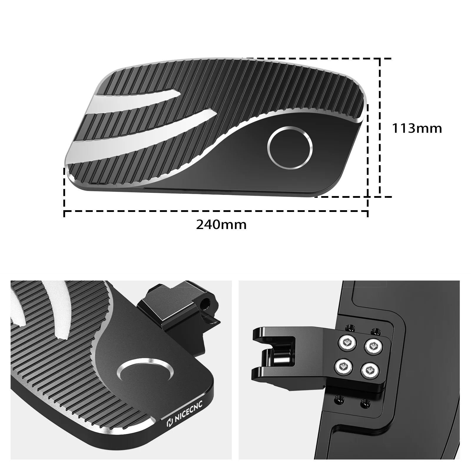 Enlarged Rider Floorboards Foot Boards Pegs Rest Pedals For Can-Am Ryker 600 900 ACE - Image 5