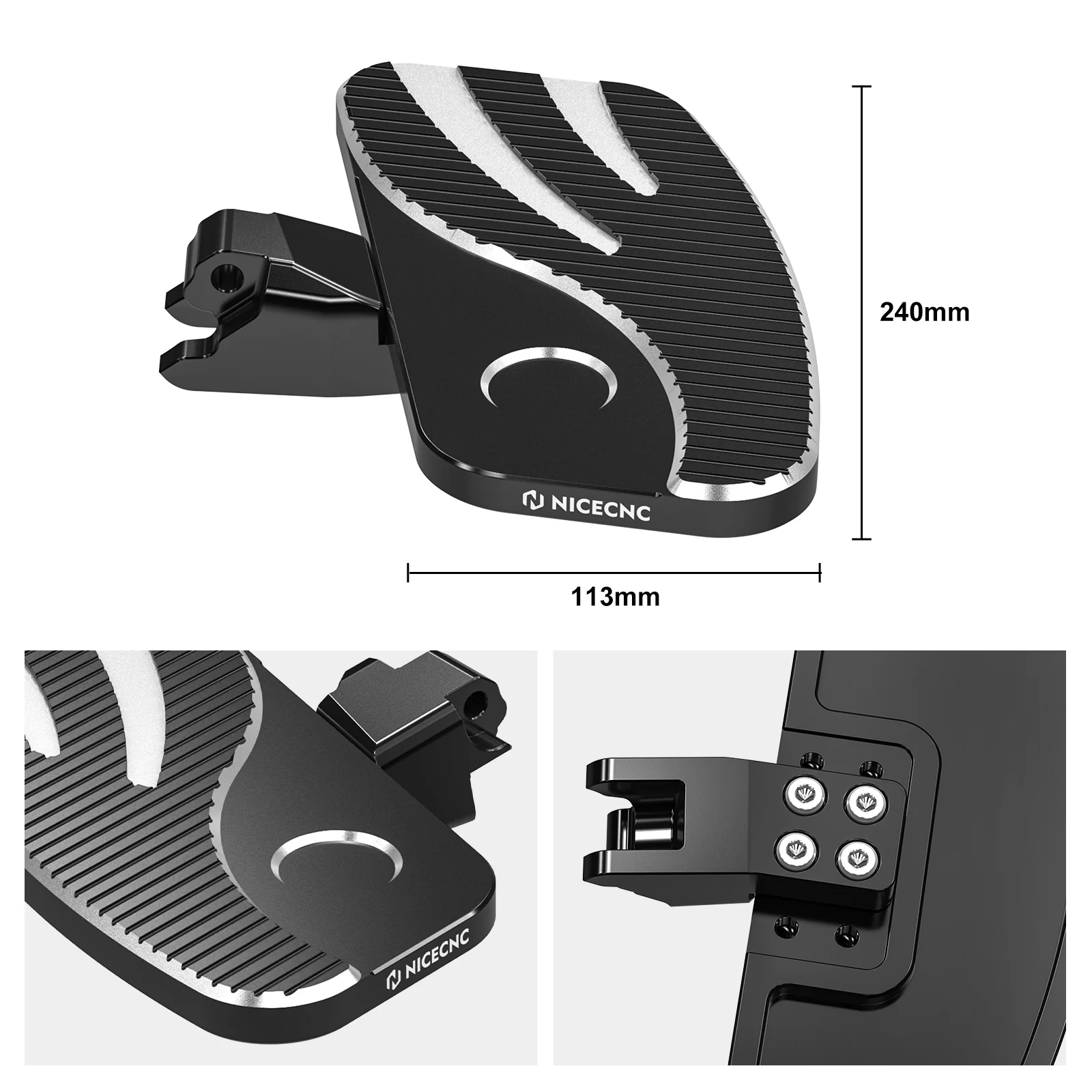 Enlarged Rider Floorboards Foot Boards Pegs Rest Pedals For Can-Am Ryker 600 900 ACE - Image 6