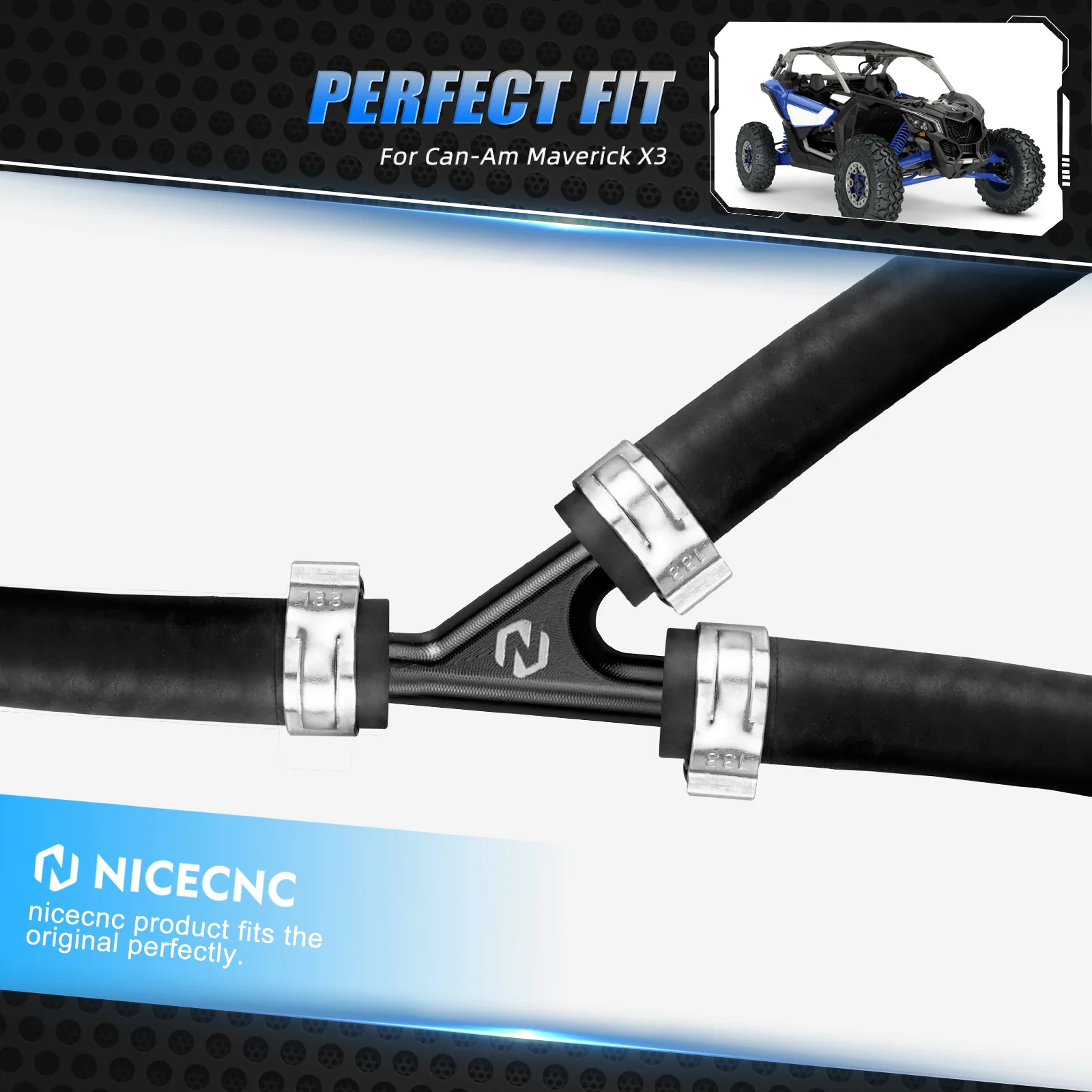 UTV Coolant Pipe Connector Y-Fitting  For Can-Am X3 Defender HD10 Commander 1000 - Image 2