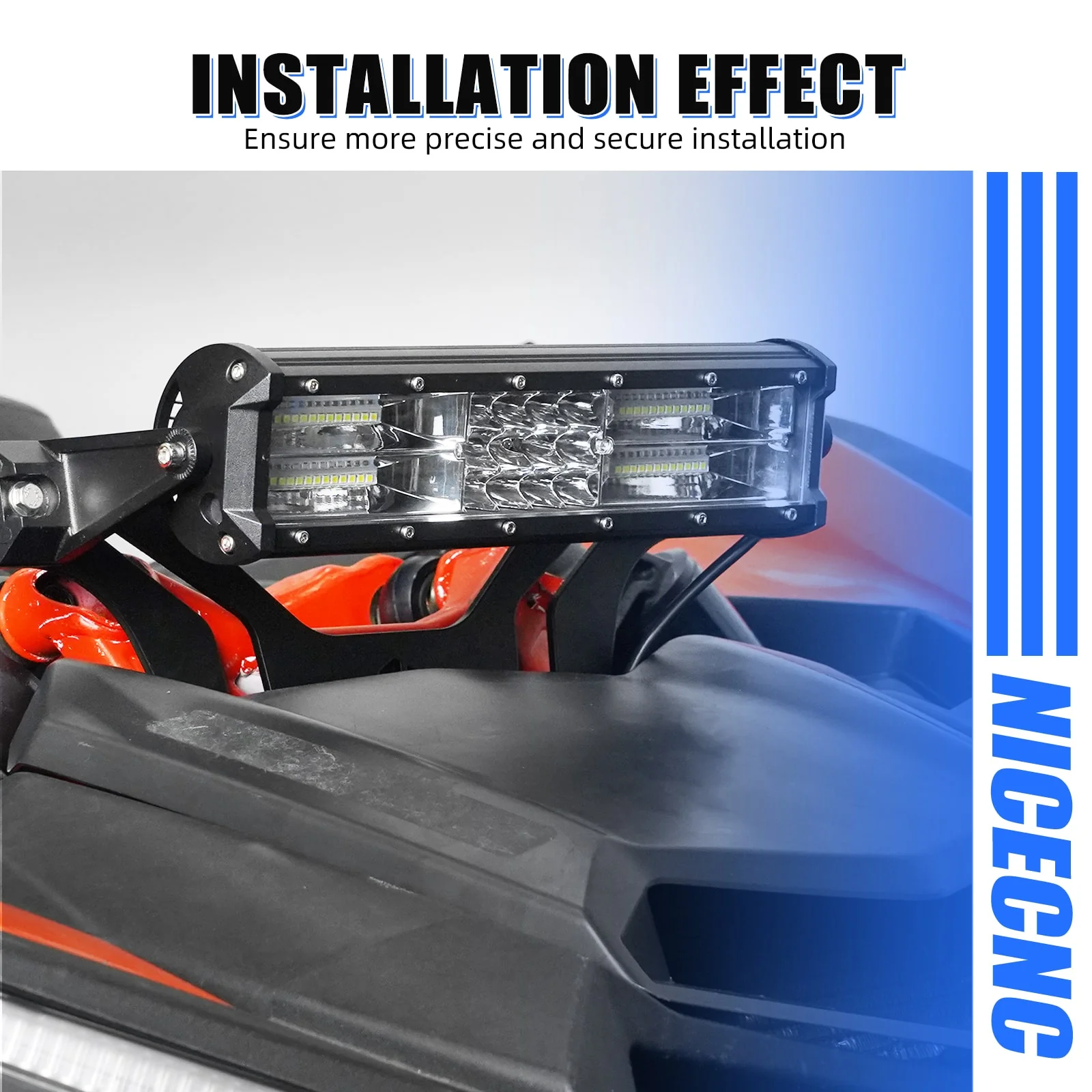 UTV 40W Shock Tower Mount LED Light Bar w/Bracket For Can-Am X3 2017-2023 - Image 4