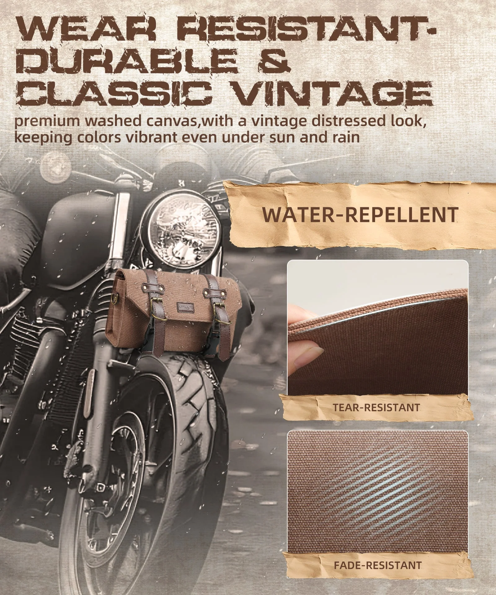 Canvas Handlebar Front Fork Sissy Bar Storage Bag For Harley Dyna Softail Sportster Scooter - Image 4