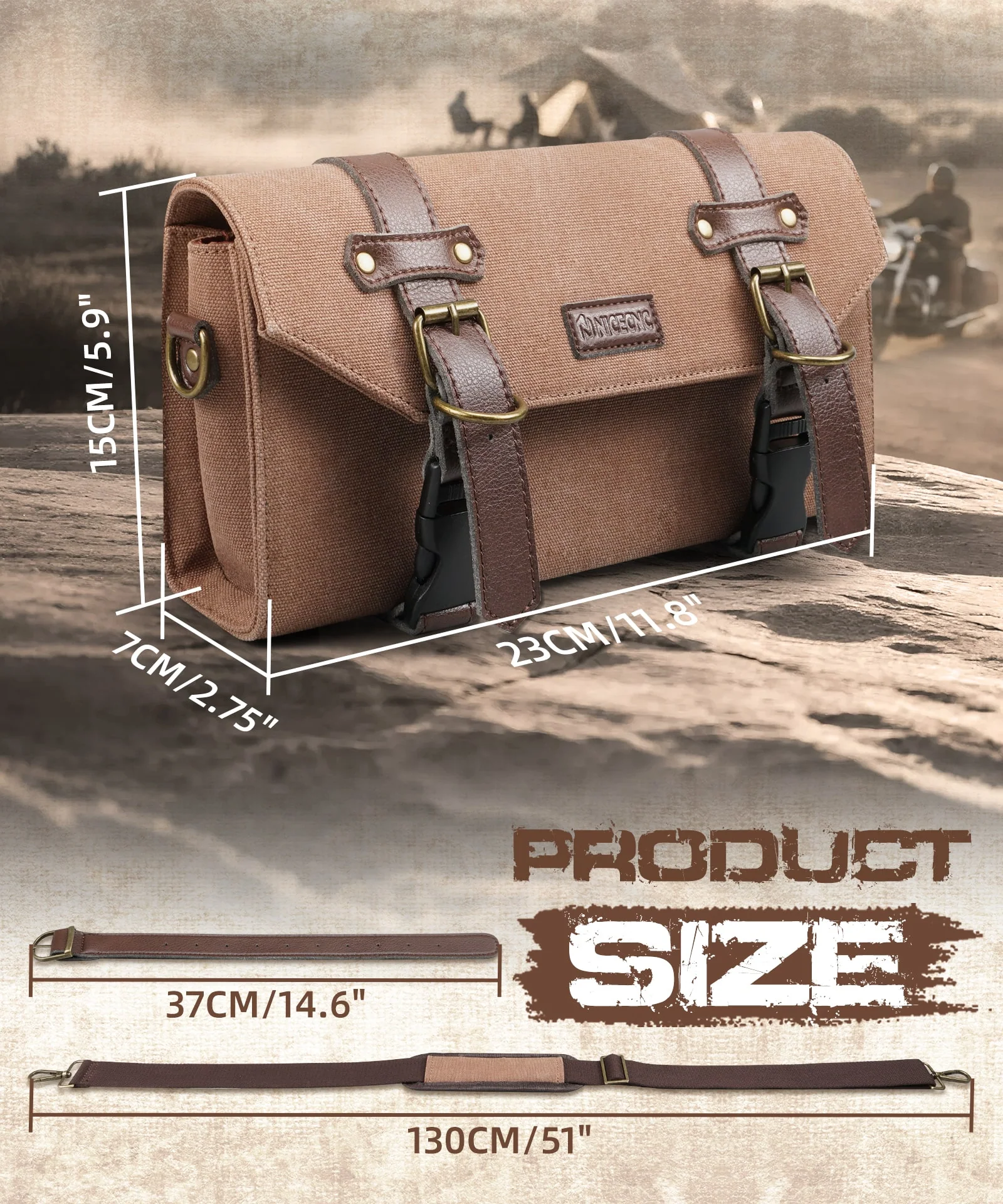 Canvas Handlebar Front Fork Sissy Bar Storage Bag For Harley Dyna Softail Sportster Scooter - Image 6