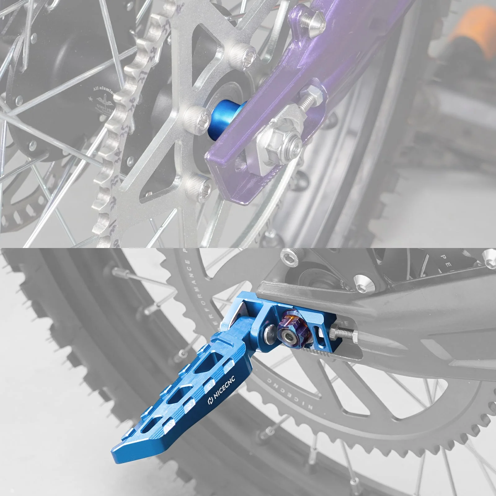 Chain Tensioner Adjuster Blocks Rear Axle Nut Wheel Spacers For Surron Light Bee Segway X160 X260 - Image 3