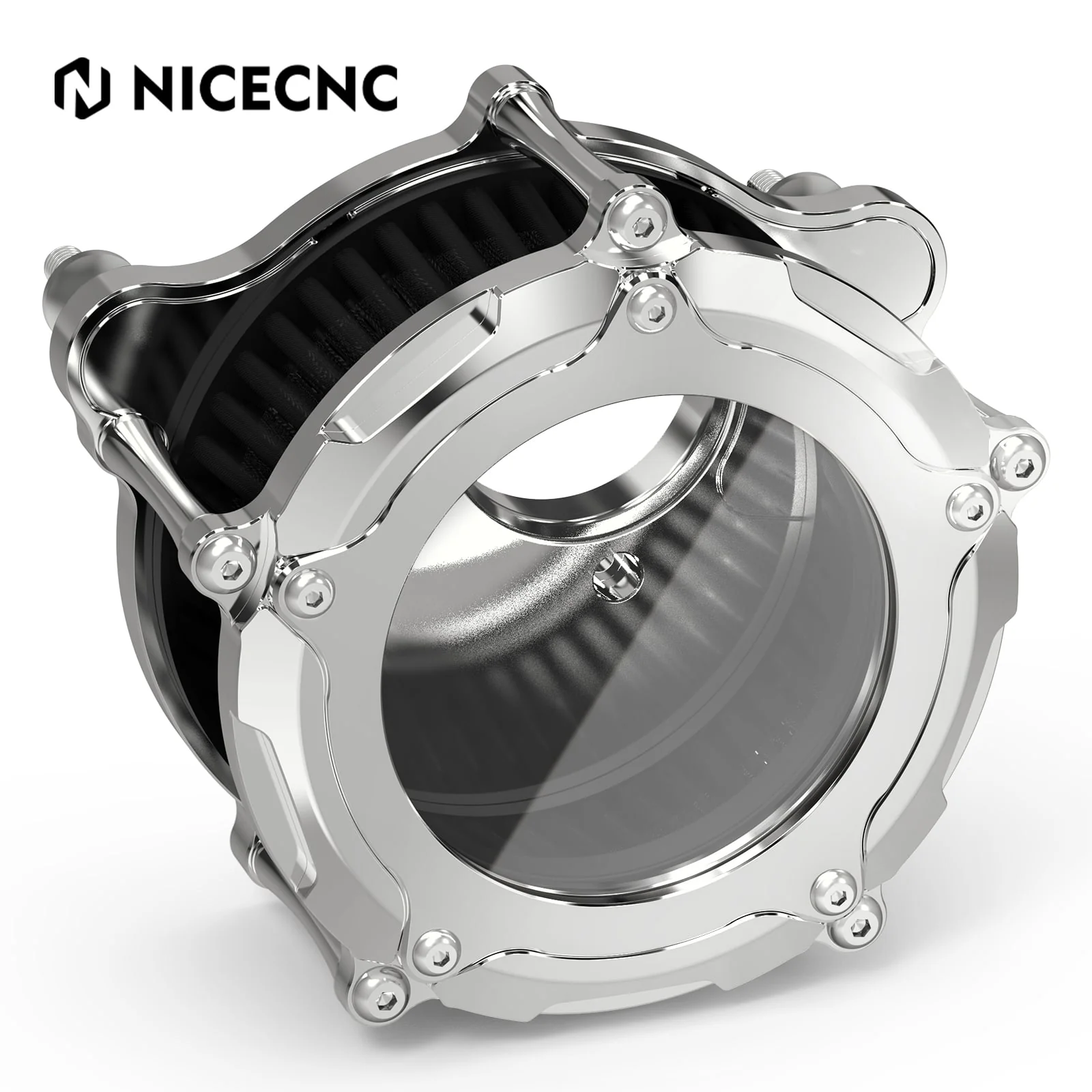 Chrome M8 LED Air Filter Intake Cleaner Kit For Harley Road King CVO Street Road Glide - Image 6