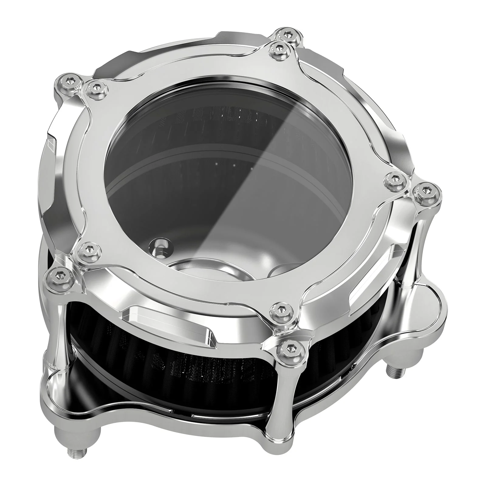Chrome M8 LED Air Filter Intake Cleaner Kit For Harley Road King CVO Street Road Glide - Image 7