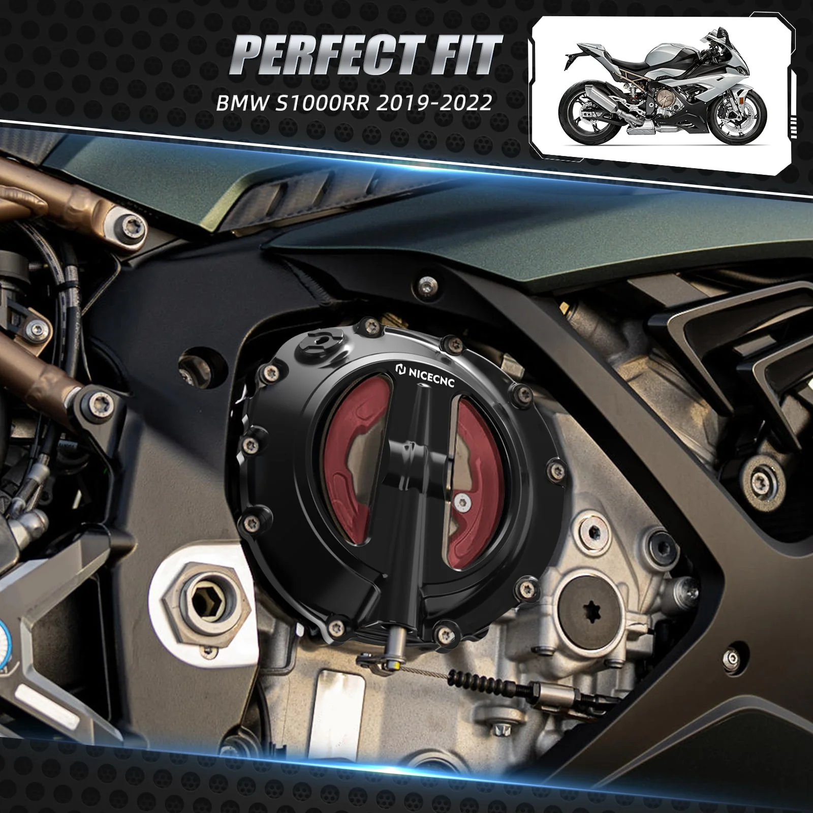 Transparent Clear Clutch Cover For BMW S1000RR 2019-2024 S1000XR 2021-2024 S1000R 22-24 - Image 2