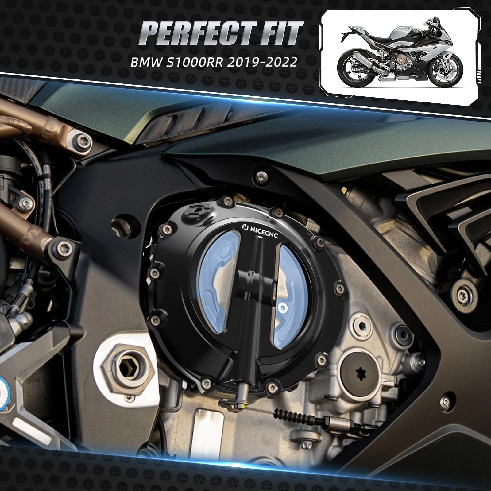Transparent Clear Clutch Cover For BMW S1000RR 2019-2024 S1000XR 2021-2024 S1000R 22-24 - Image 3