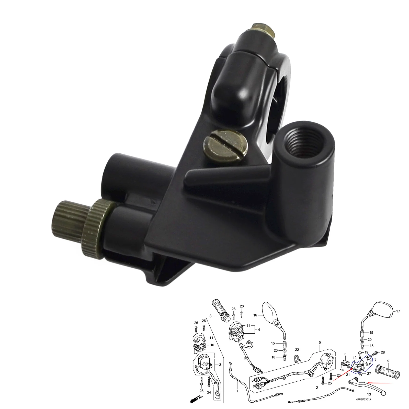 Clutch Brake Lever Holder Kit Fits Honda CBR125R CBR-125-R4 R5 CBR-125-RW6 RW7 - Image 2