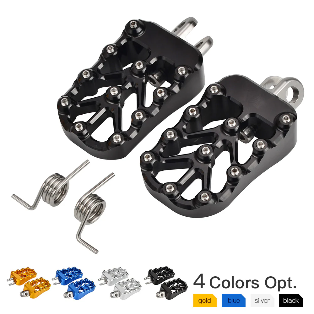 CNC Billet Wide Foot Pegs Footrests Pedals For Suzuki DRZ400 E S SM 2000-2022
