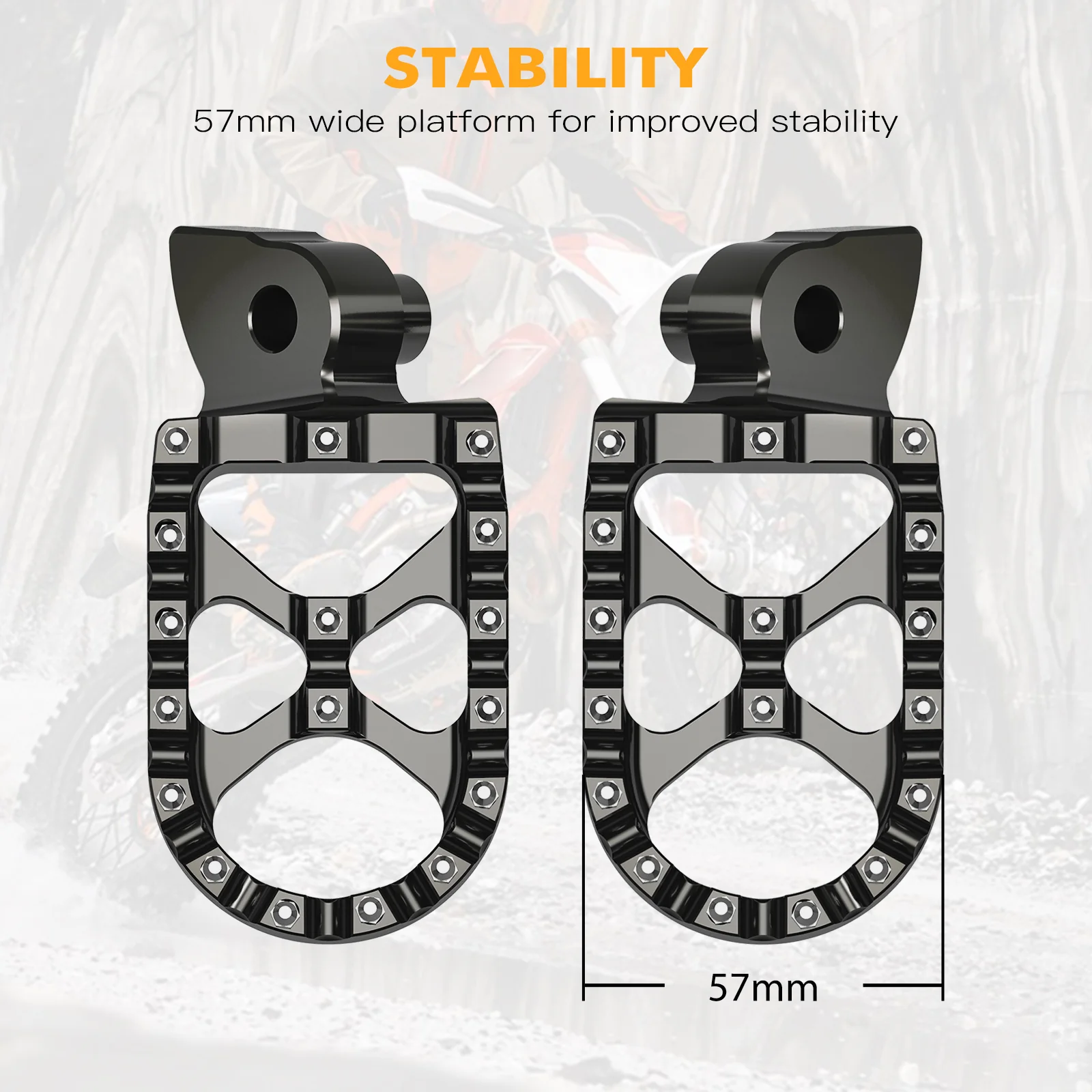 Wide Forged Motorcycle Foot Pegs Pedal For Yamaha YZ65 YZ85 YZ125 YZ250 YZ450F WR250F - Image 13