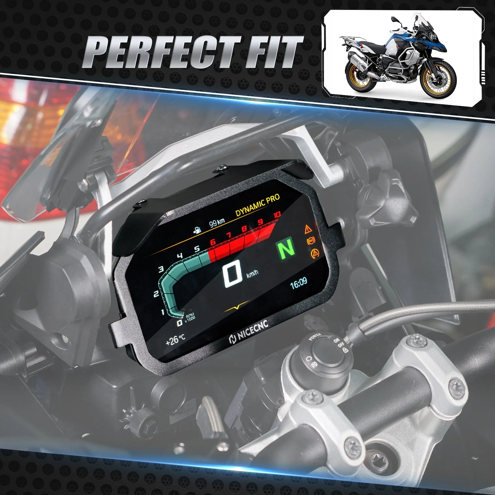 Instrument Display Screen Protector Cover Anti-theft Locking Frame For BMW R1200GS Adv 2013-2018 R1250GS Adv 2018-2024 - Image 2