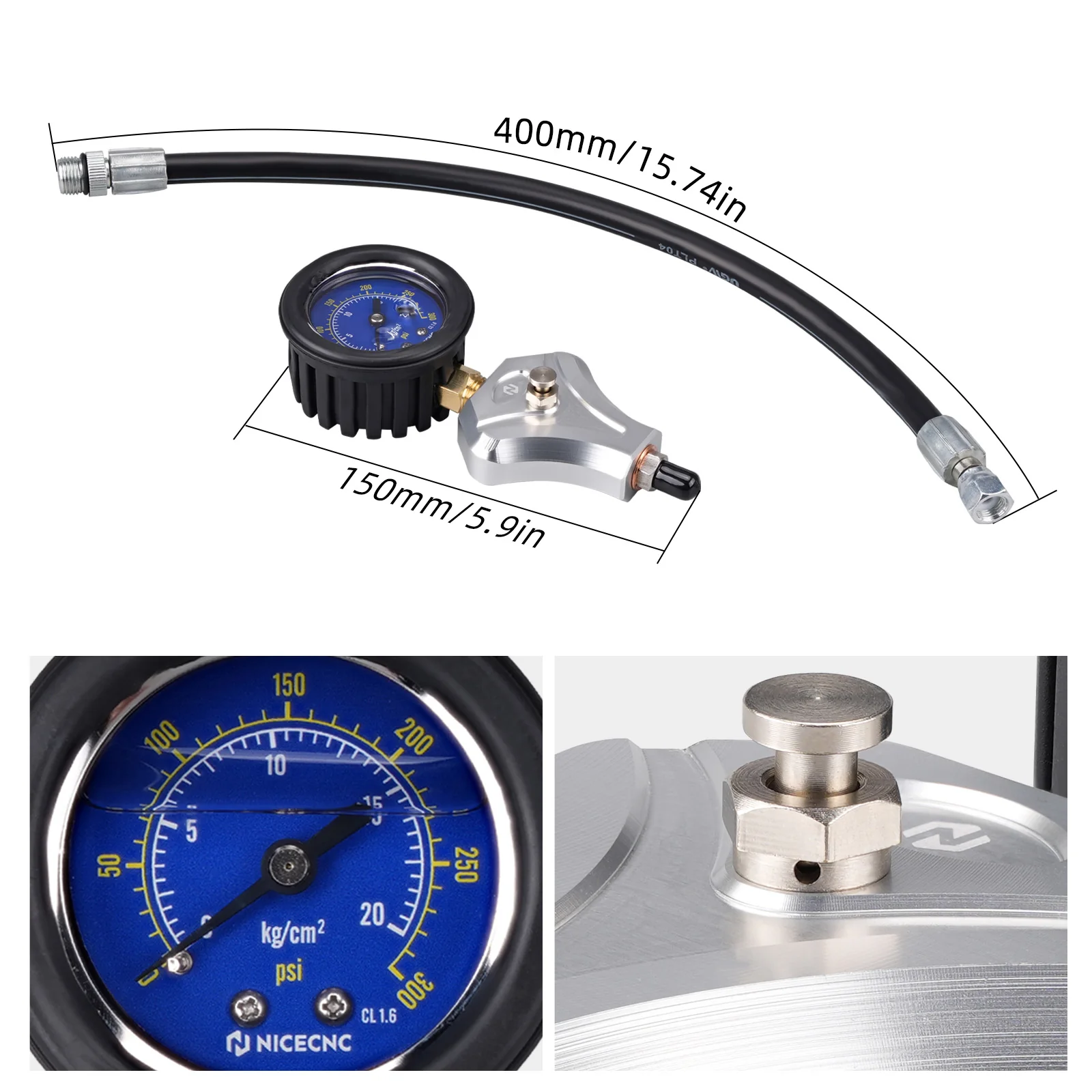 Engine Compression Tester with 10 12 14 mm Adapters For Motorcycle ATV - Image 3