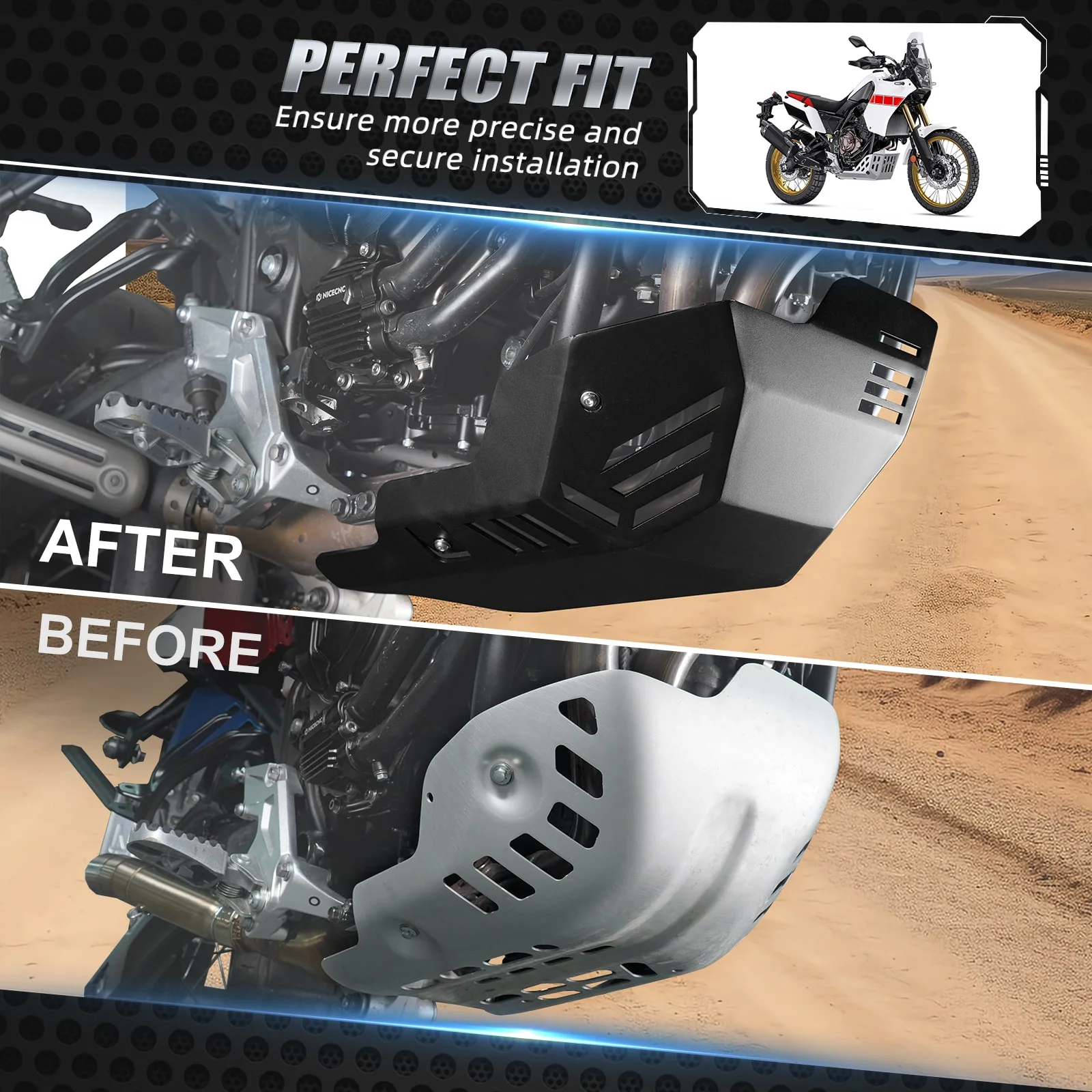 Skid Plate Engine Guard For Yamaha Tenere 700 /XTZ700 19-21 Rally Edition 20-21 - Image 8