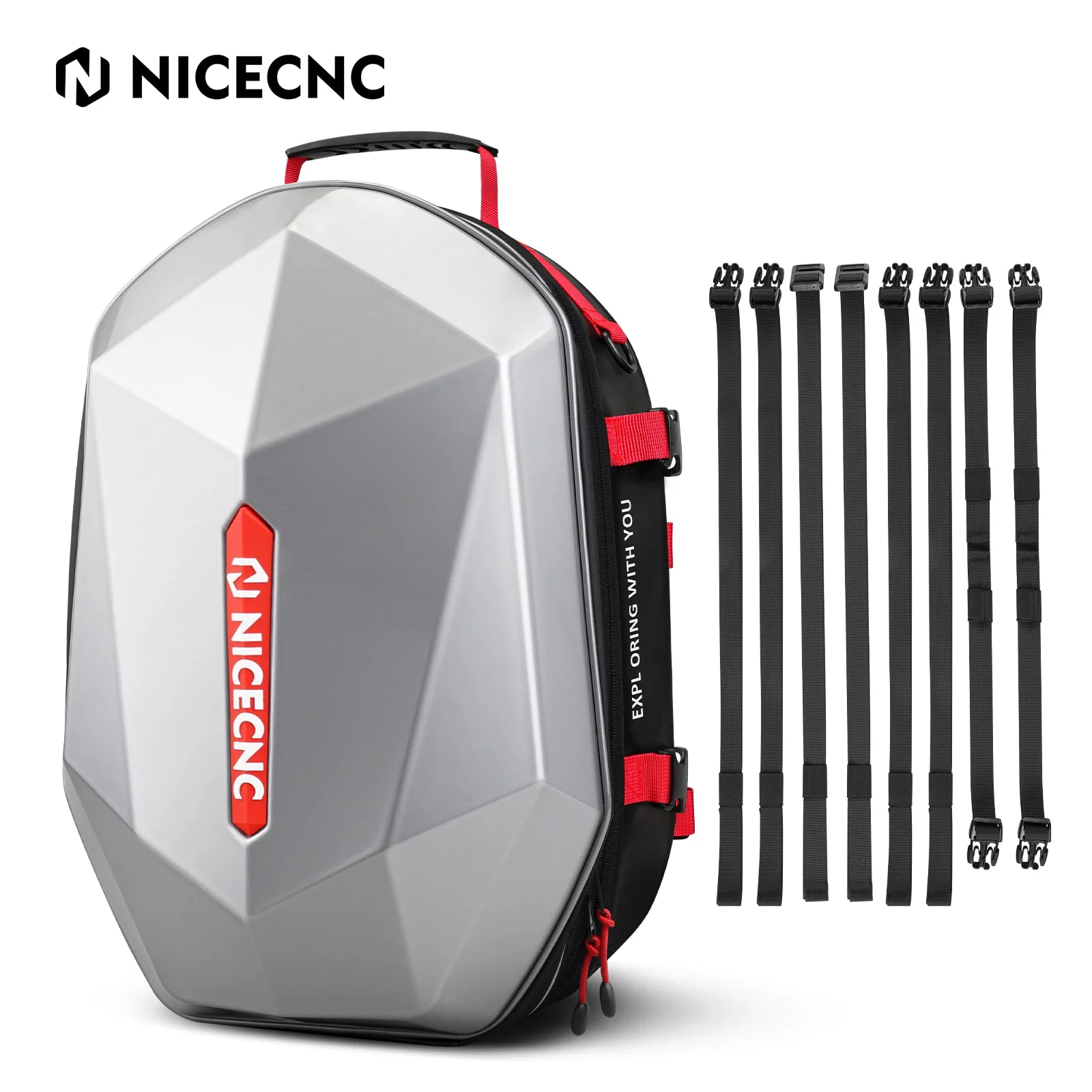 Motorcycle Backpack Hardshell 38L Expandable Tail & Helmet Bag - Image 16