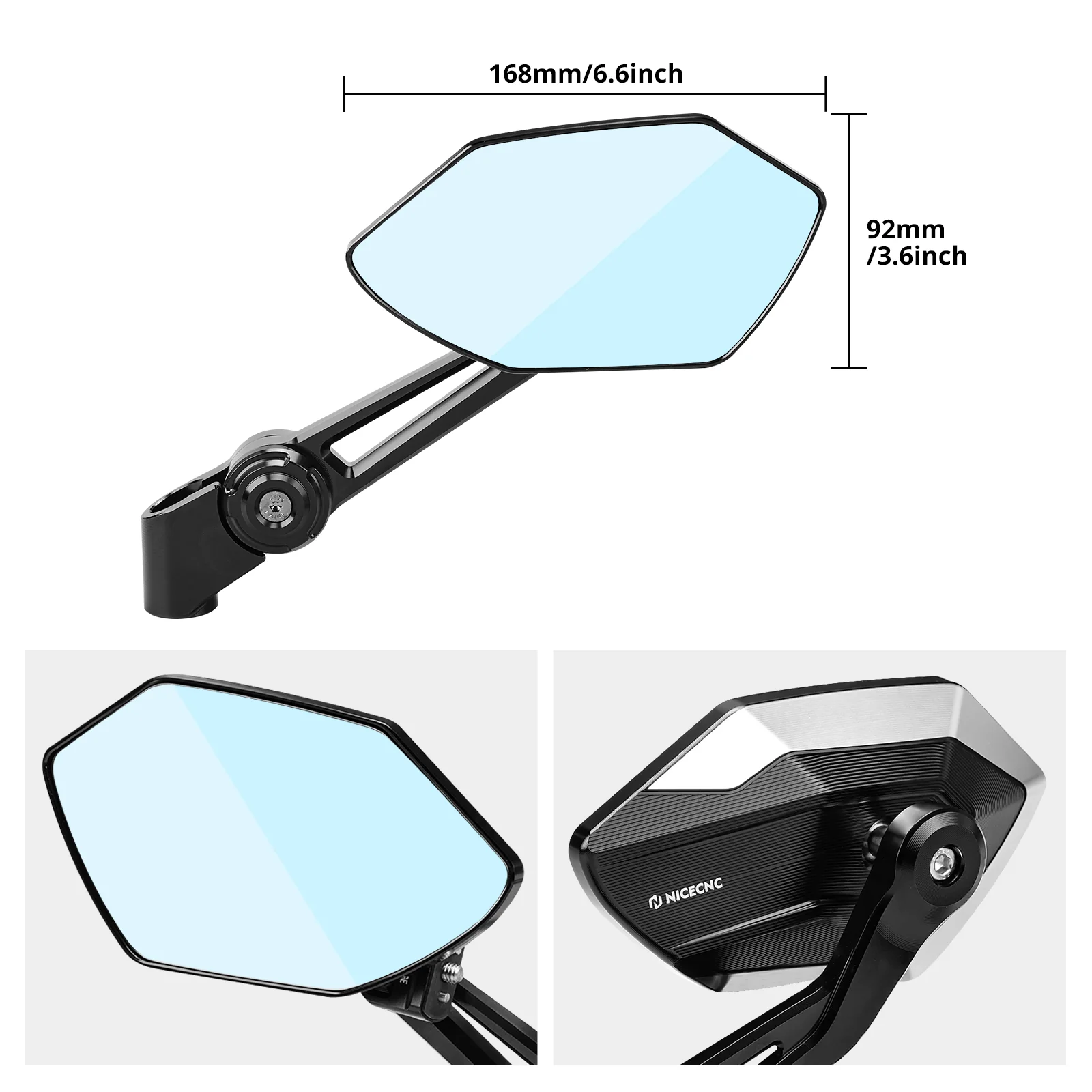 Foldable Rotatable Convex Rearview Mirrors For BMW R 1200 1250 1300 GS ADV - Image 4