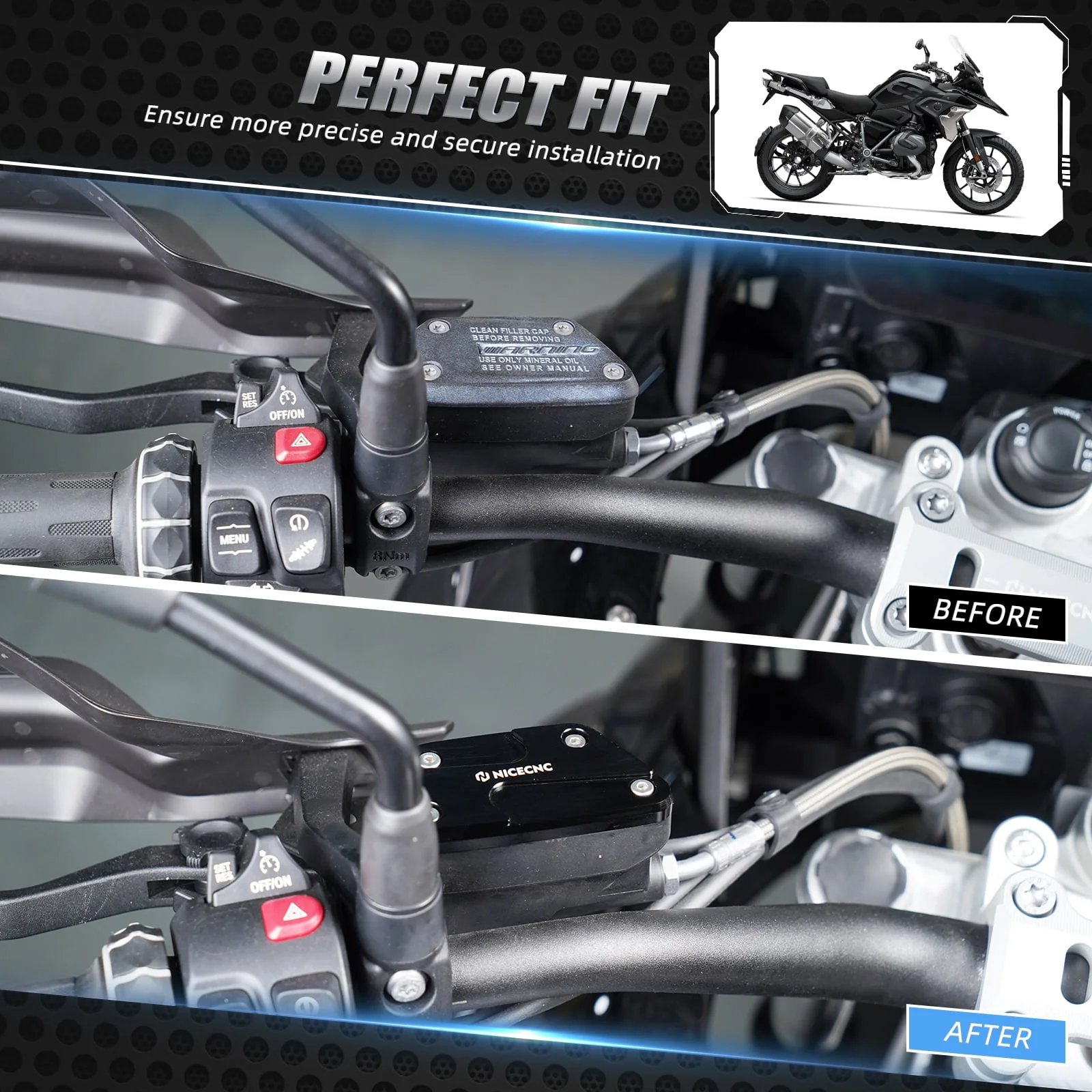 Front Clutch Reservoir Cover Cap For BMW R1250R 22-24 R1250GS Adventure 20-24 - Image 2