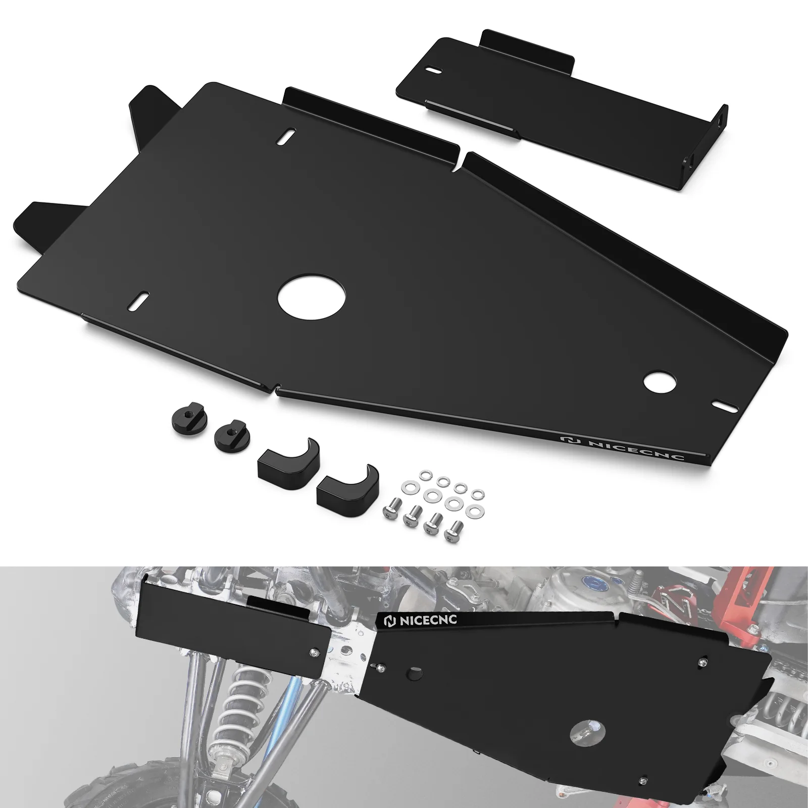 ATV Full Chassis Glide Frame Engine Skid Plate Guard For Yamaha Raptor 700 700R 06-26 - Image 8