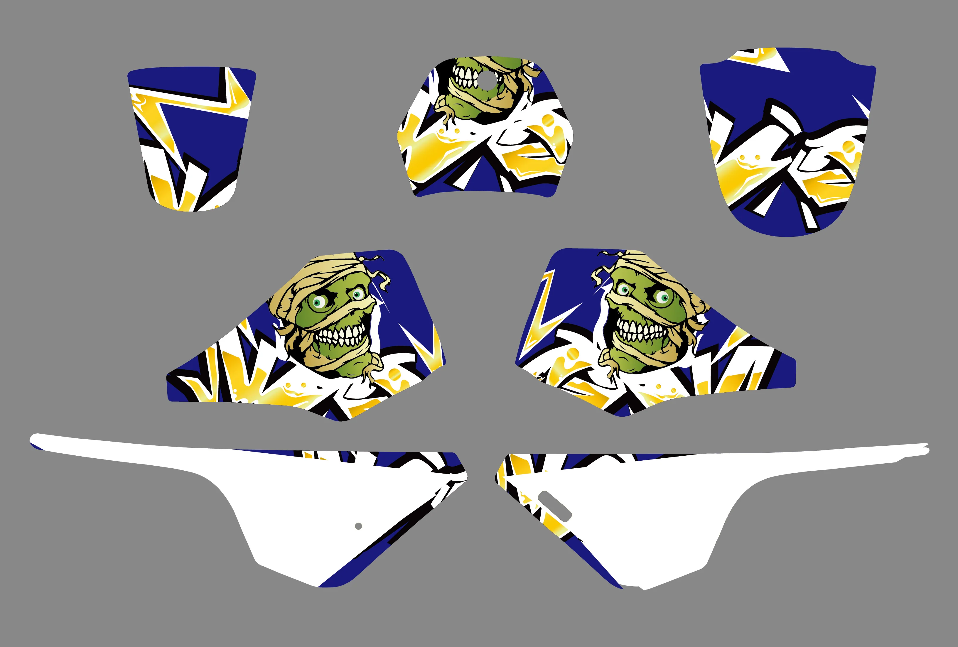 Full Graphics Background Decal Sticker Kit For YAMAHA PW80 ALL YEARS - Image 3
