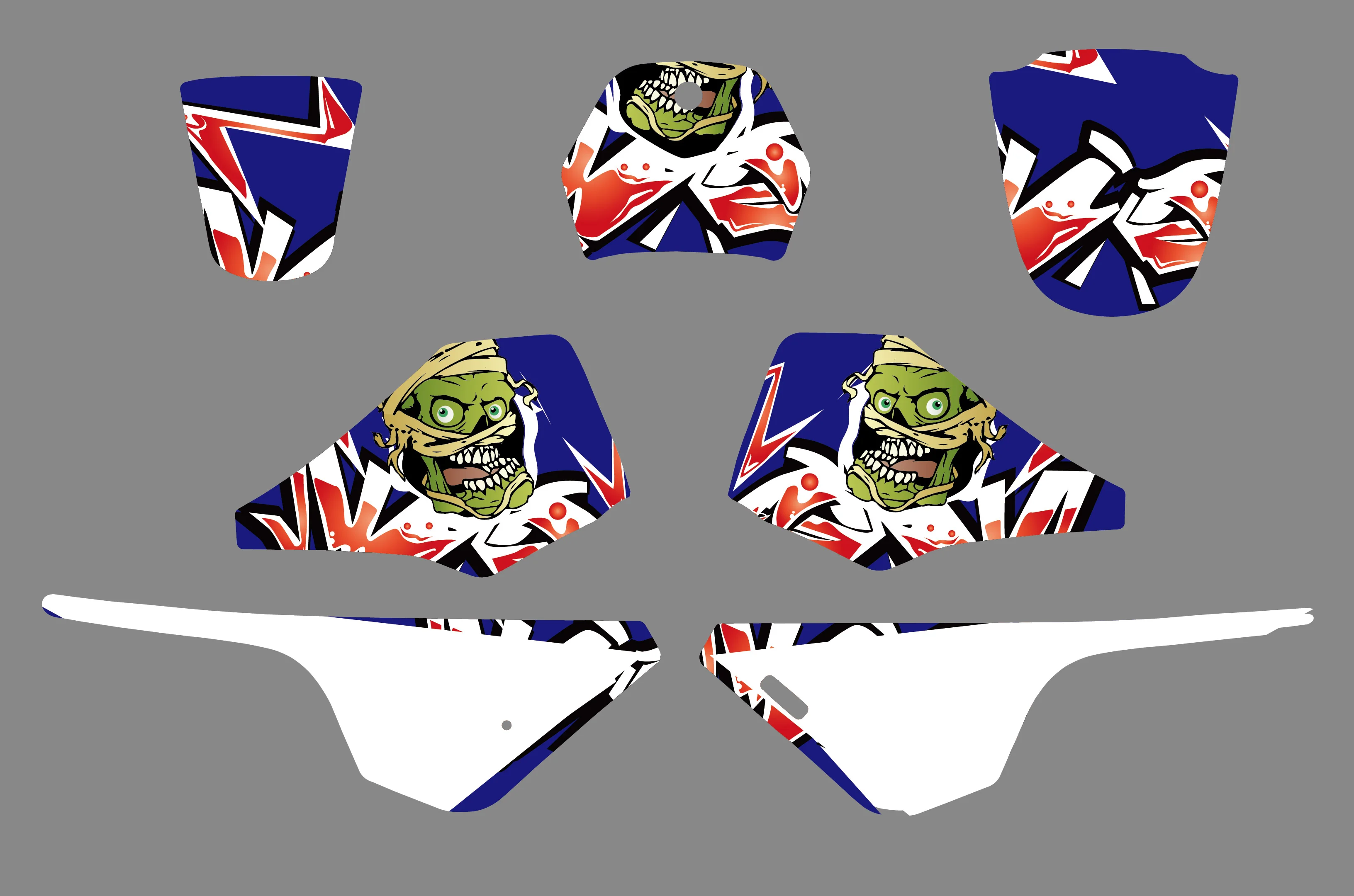 Full Graphics Background Decal Sticker Kit For YAMAHA PW80 ALL YEARS - Image 4