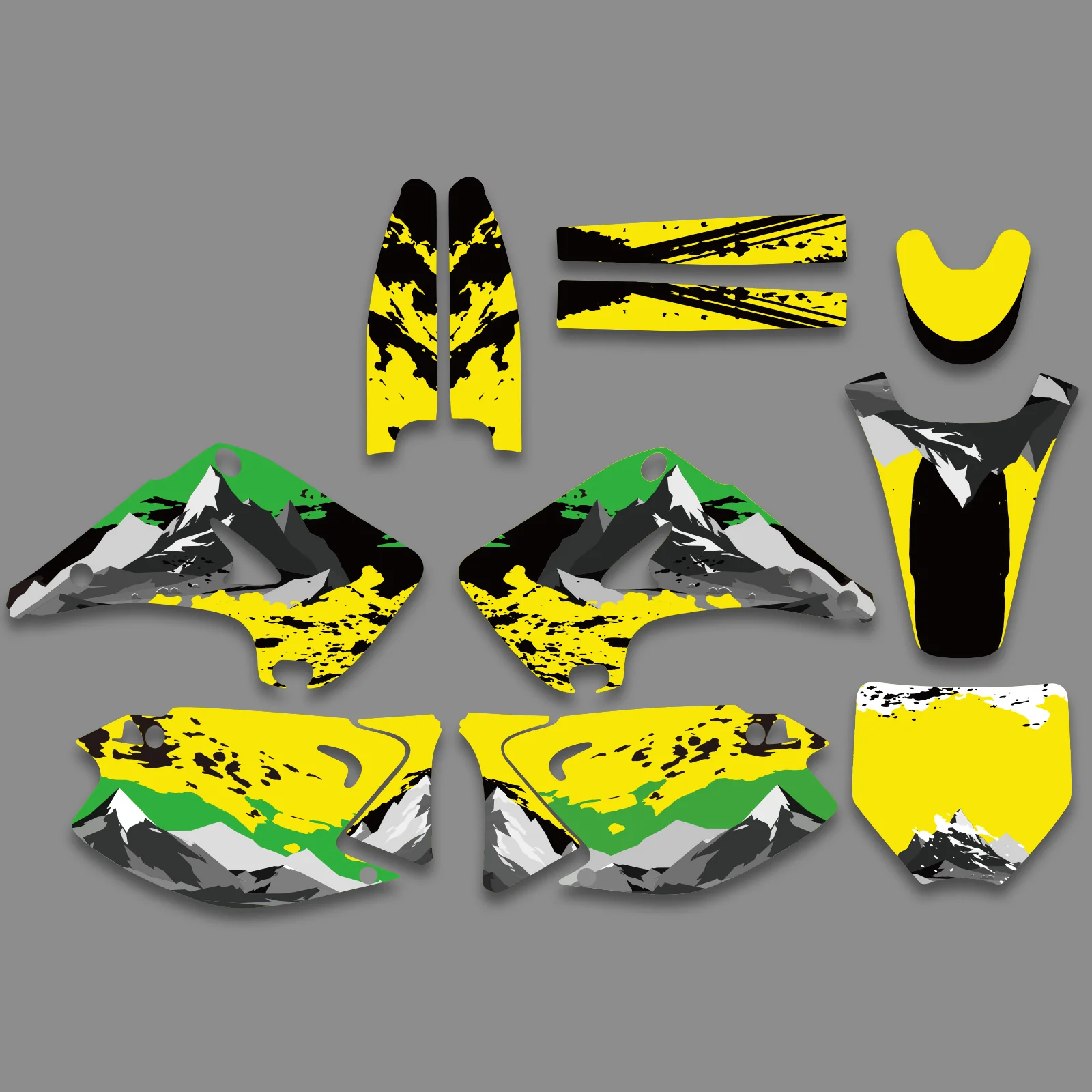 Full Graphics Decals Stickers Kit For KAWASAKI KX125 KX250 2003-2012 - Image 3